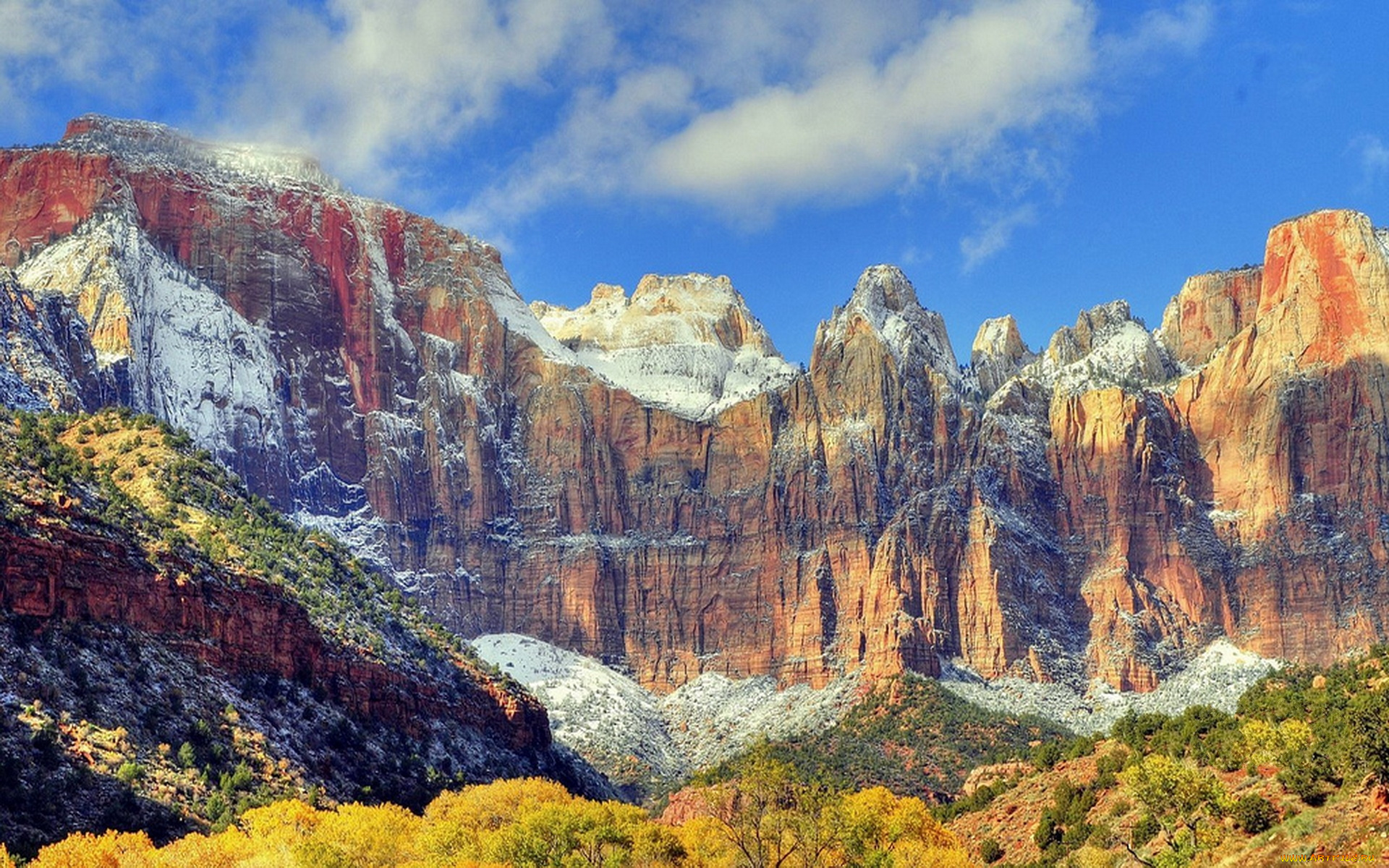 природа, горы, осень, леса