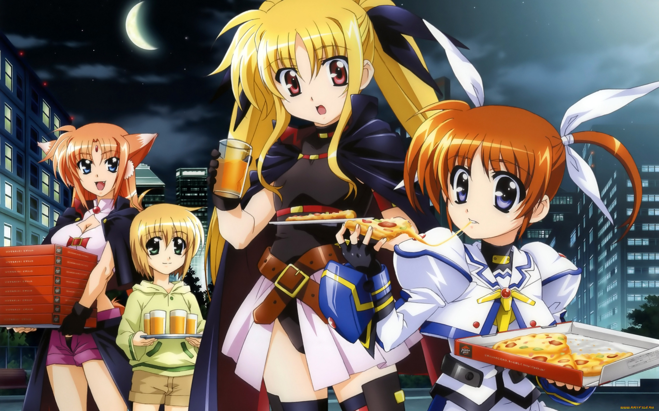 аниме, mahou, shoujo, lyrical, nanoha, madoka, magika
