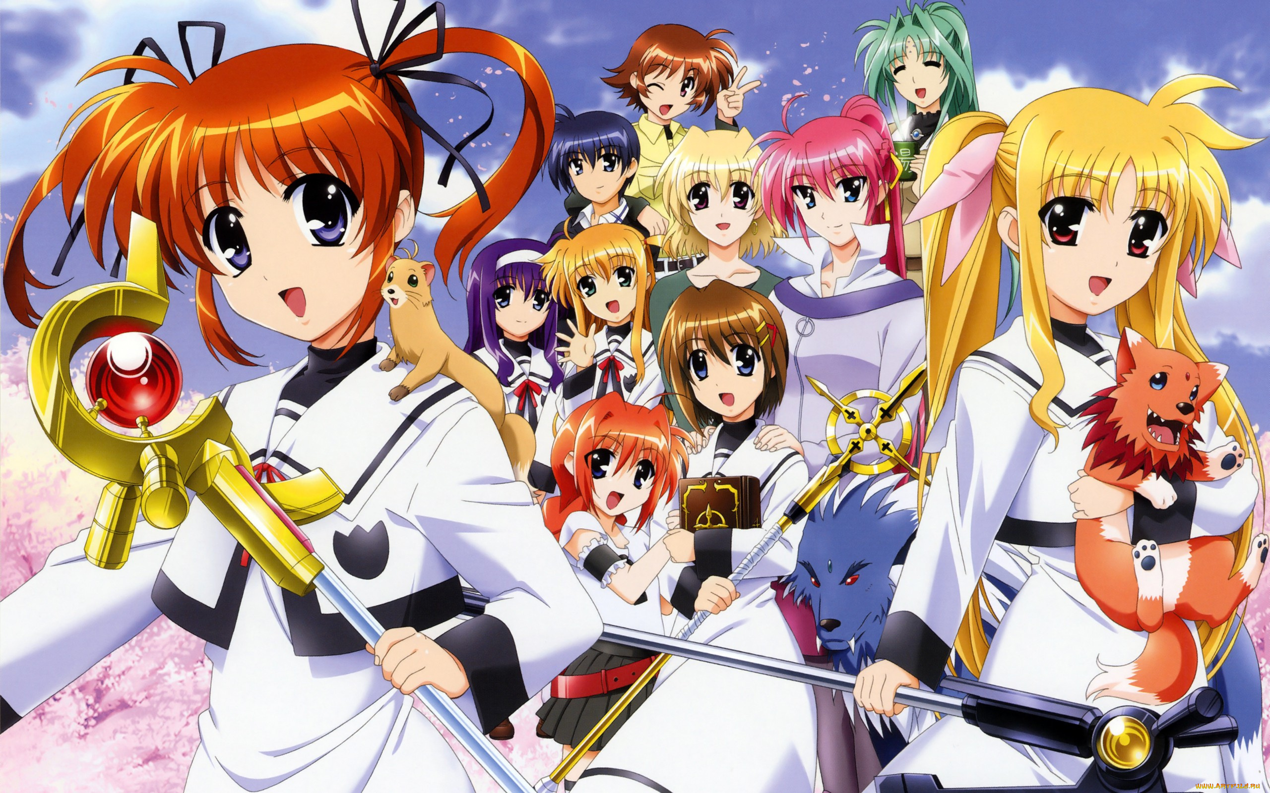 mahou, аниме, shoujo, lyrical, nanoha, madoka, magika