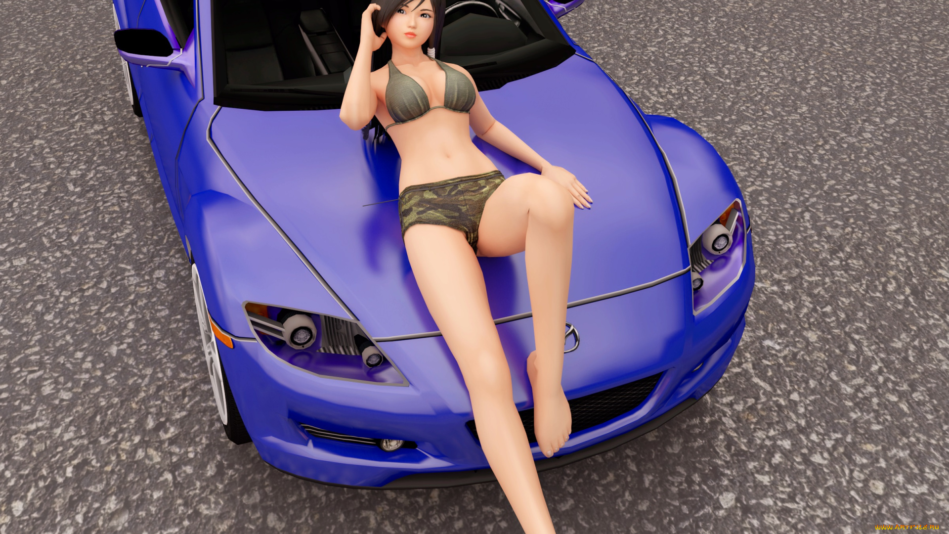 автомобили, 3д, девушка, автомобиль