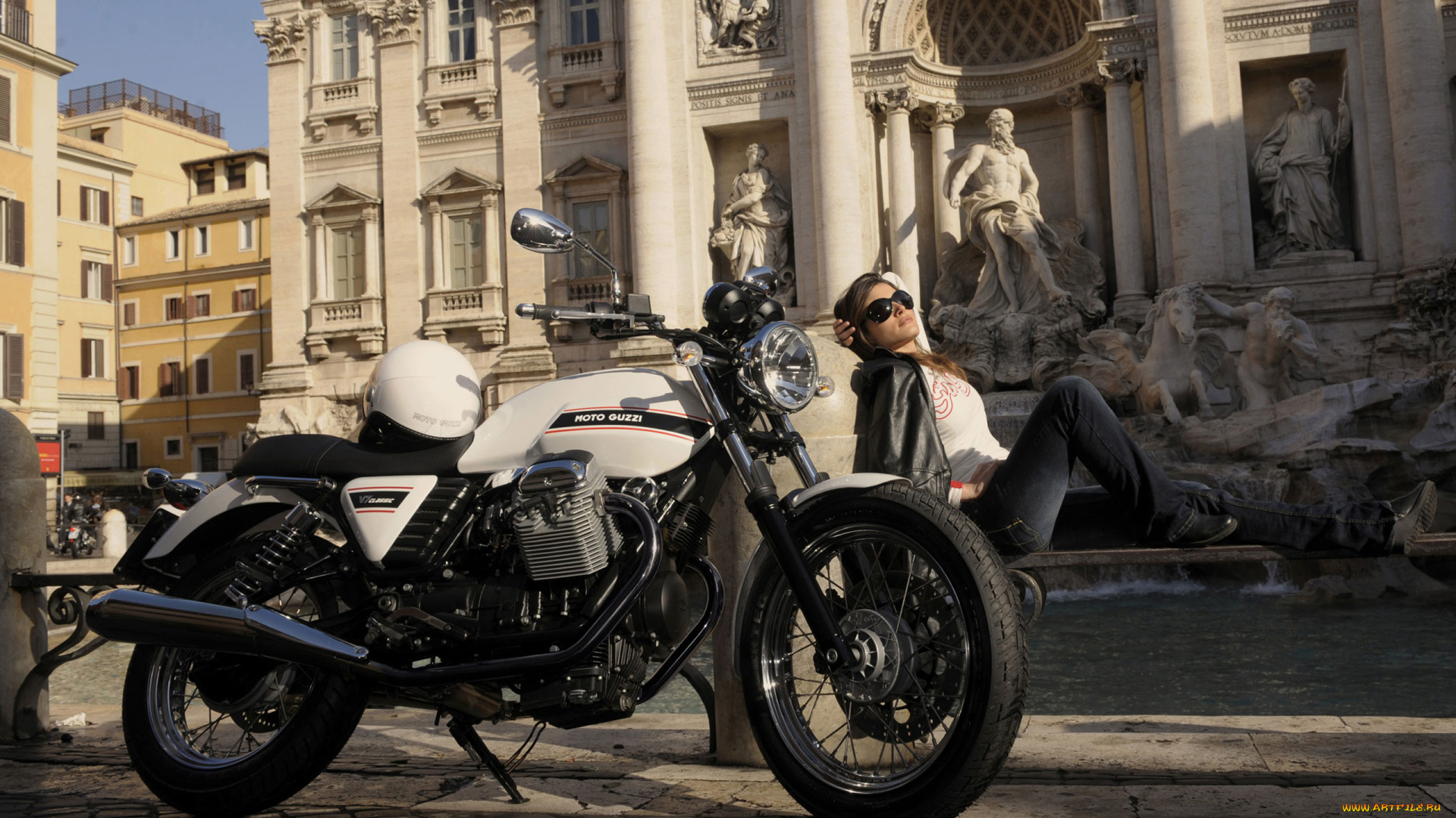 мотоциклы, мото, девушкой, мотоцикл, девушка, скульптуры