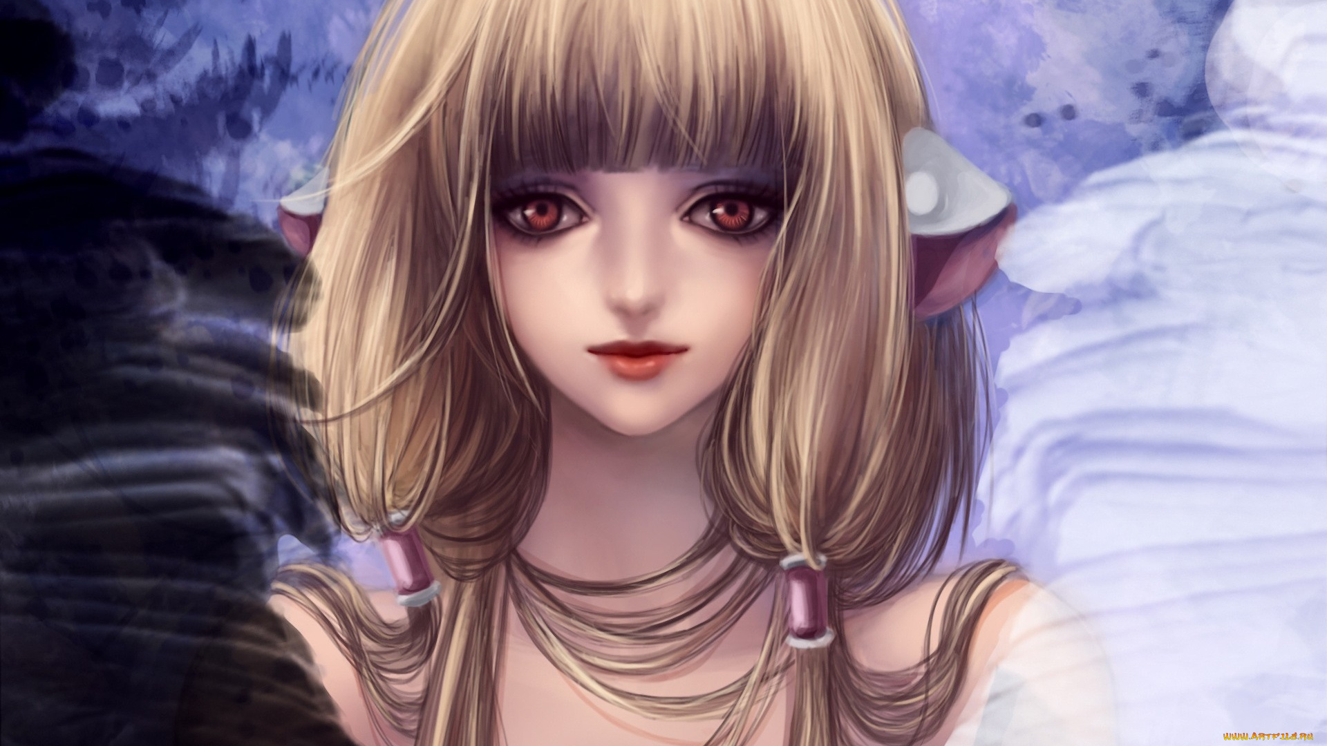 рисованные, люди, взгляд, девушка