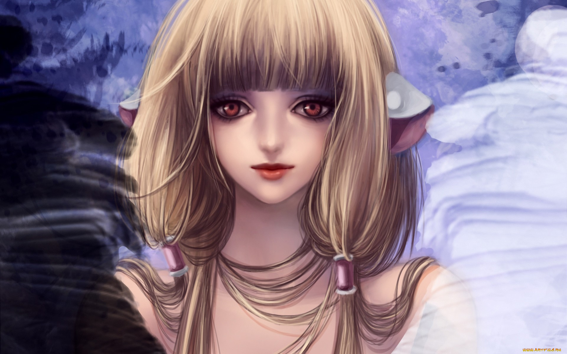 рисованные, люди, взгляд, девушка