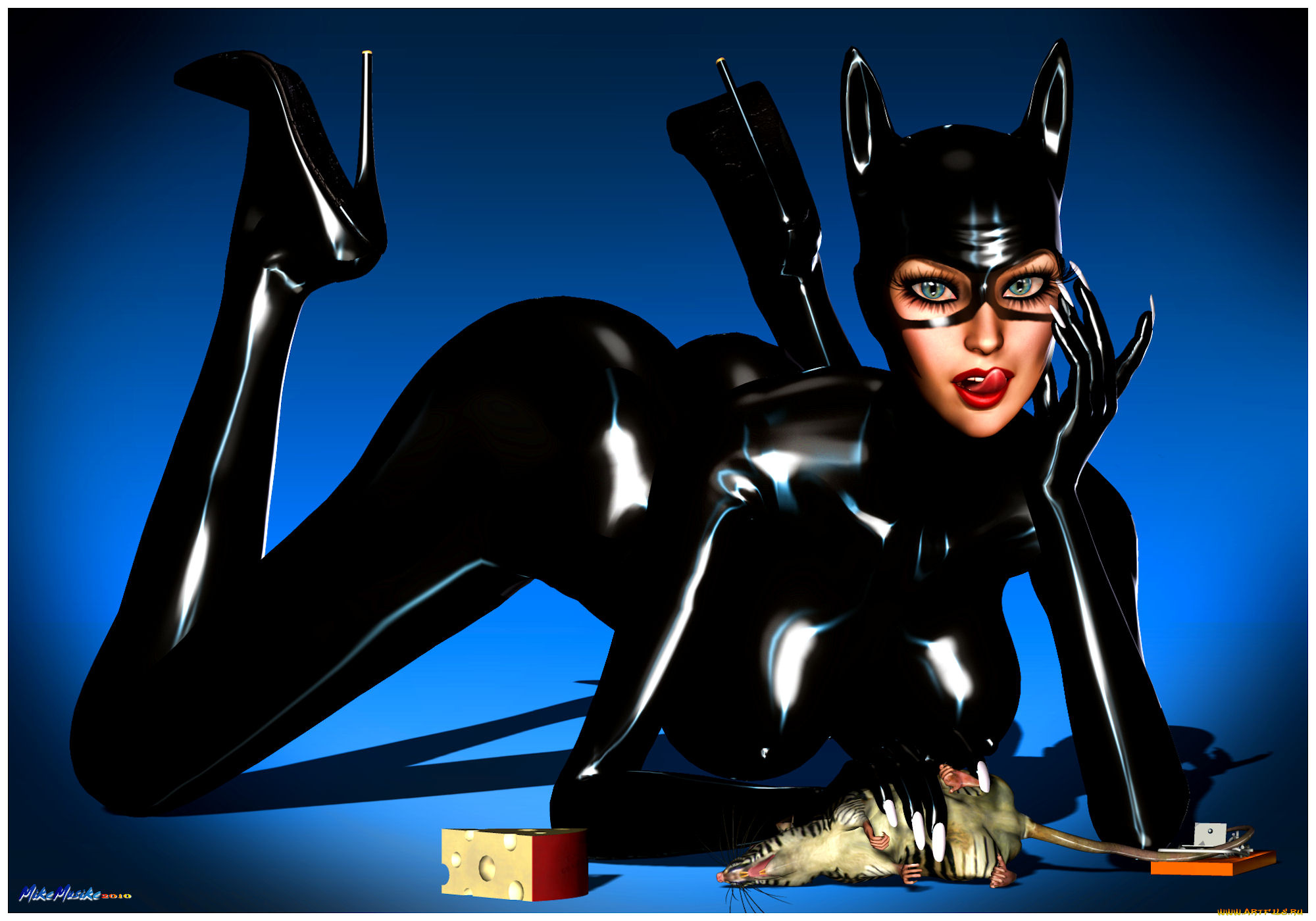 3д, графика, fantasy, фантазия, крыса, девушка