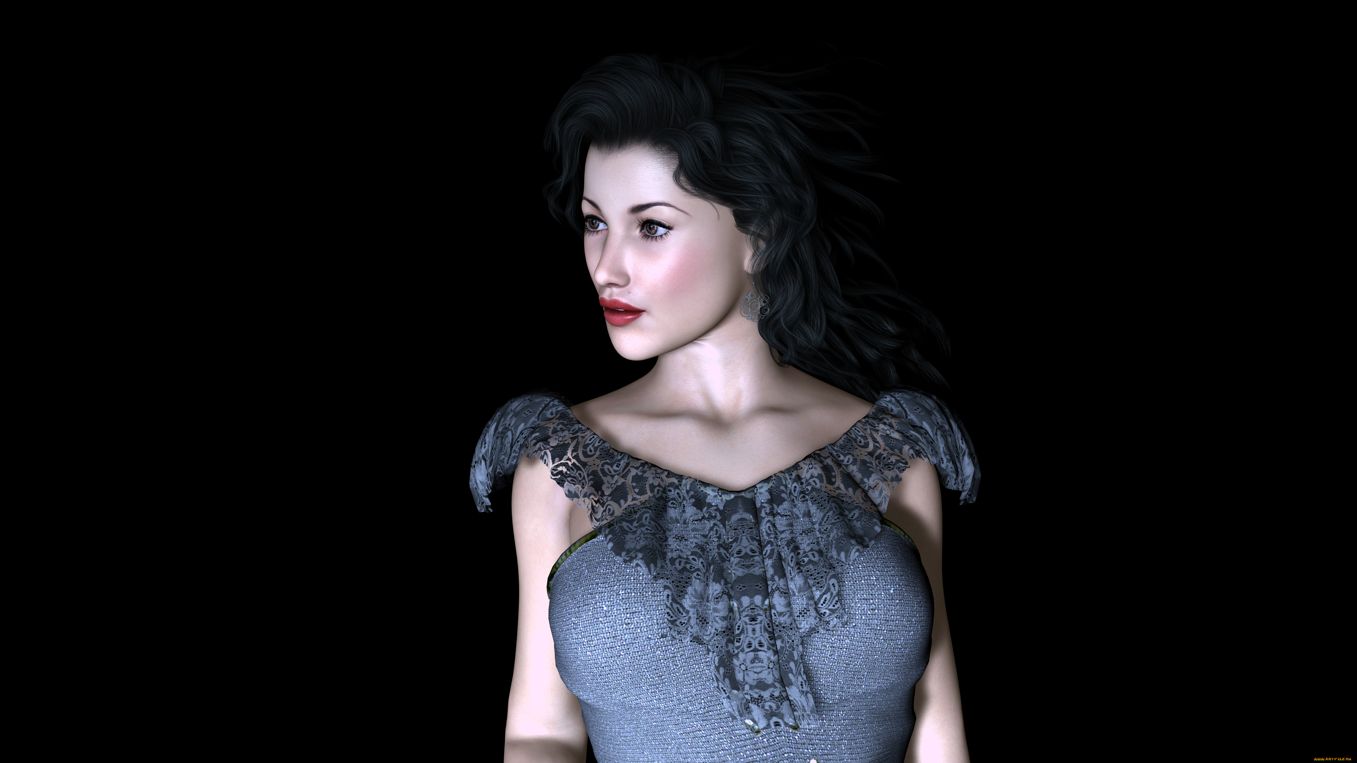 3д, графика, people, люди, девушка, взгляд