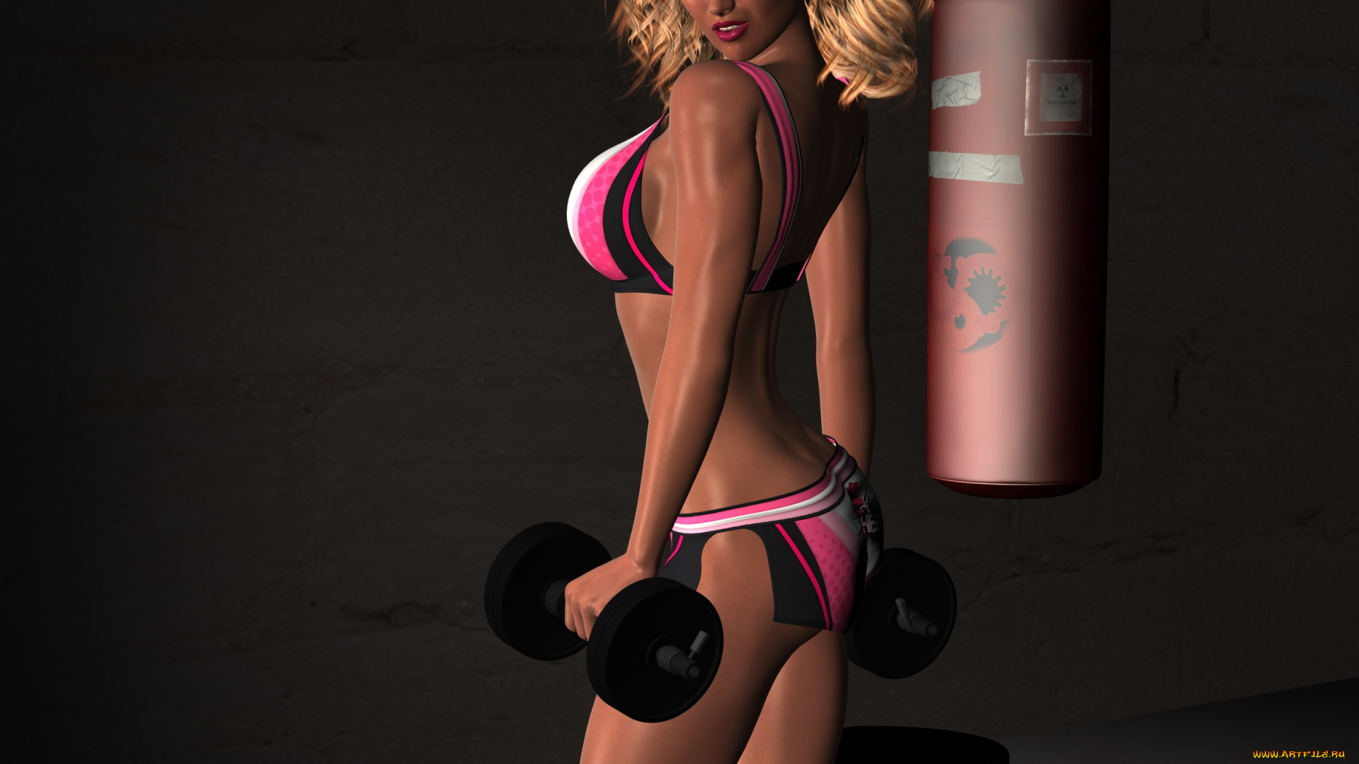 3д, графика, люди, , people, блондинка, купальник, взгляд, девушка