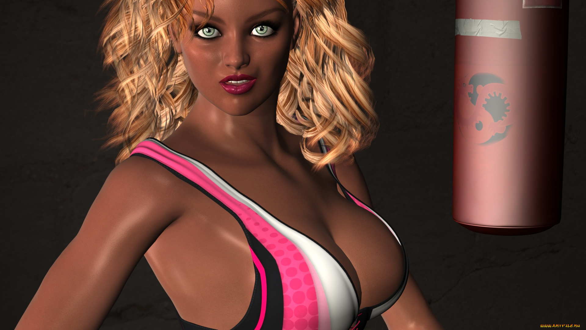 3д, графика, люди, , people, купальник, блондинка, взгляд, девушка