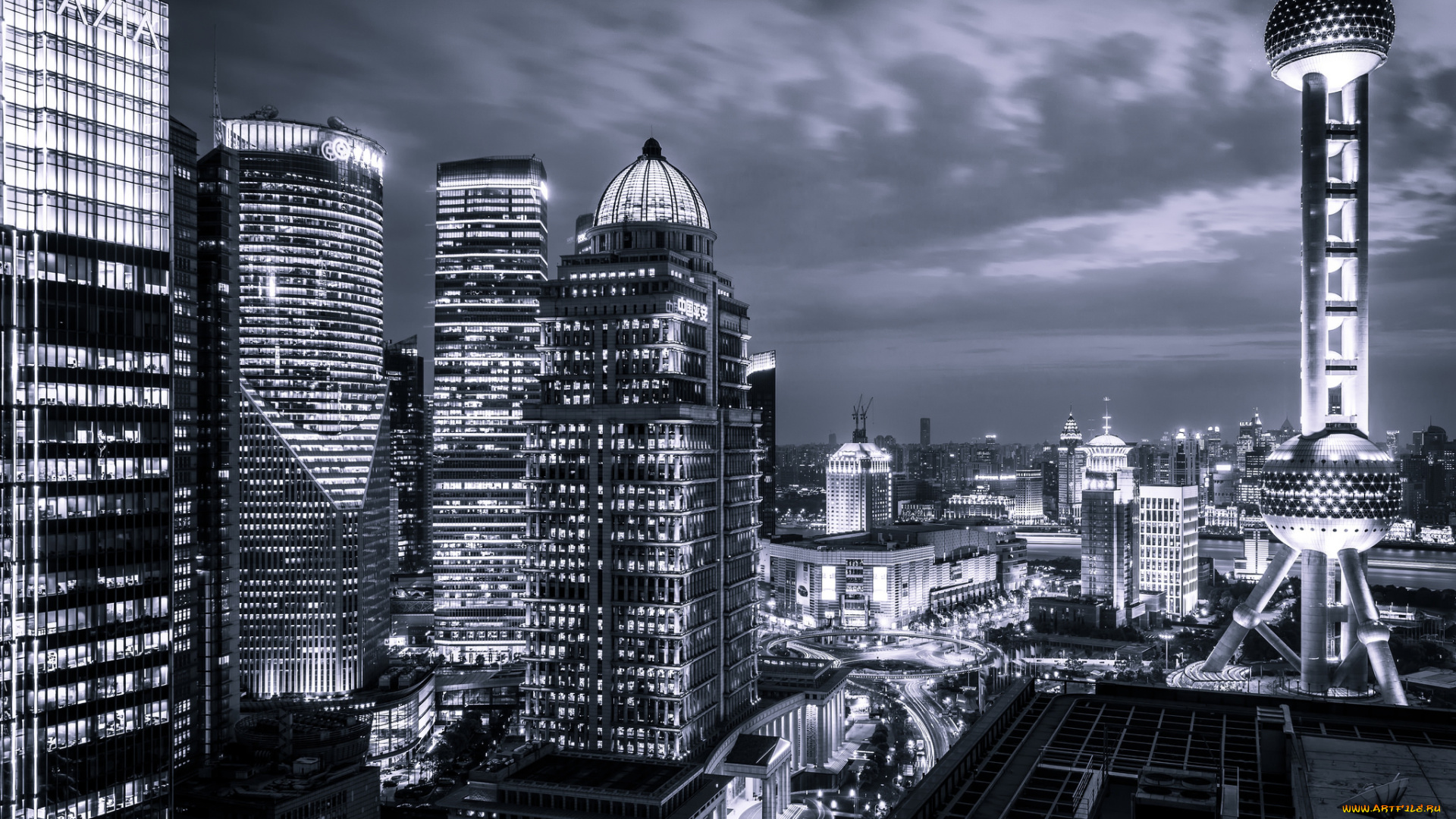 города, шанхай, , китай, ночь, азия, огни, небоскребы, здания, город, шанхай, china, shanghai