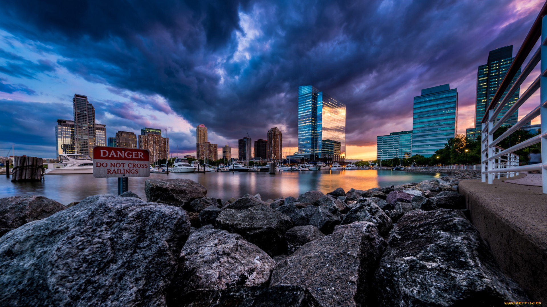jersey, city, , new, jersey, города, -, огни, ночного, города, закат, new, jersey, камни, берег, usa, небо, вечер, небоскребы, город, нью-джерси, штат, сша