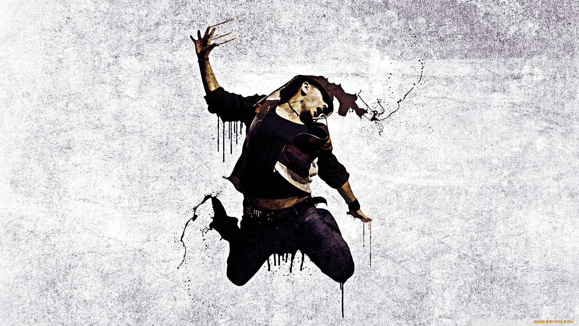 музыка, skrillex, потеки, каска, крик, прыжок, человек, скриллекс