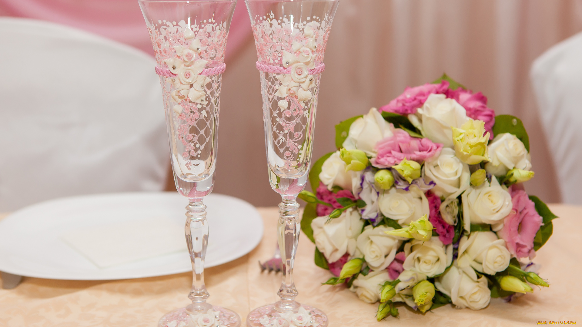 разное, посуда, , столовые, приборы, , кухонная, утварь, цветы, узор, бокалы, букет