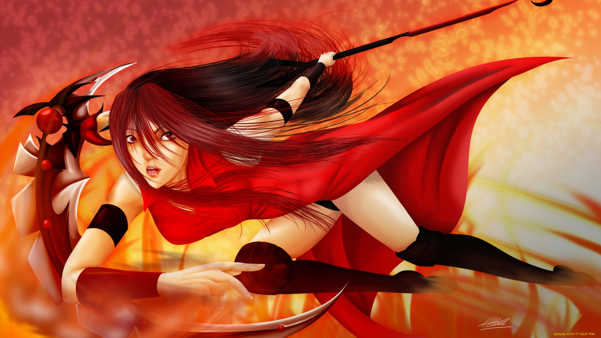 рисованные, -, другое, девушка, взгляд