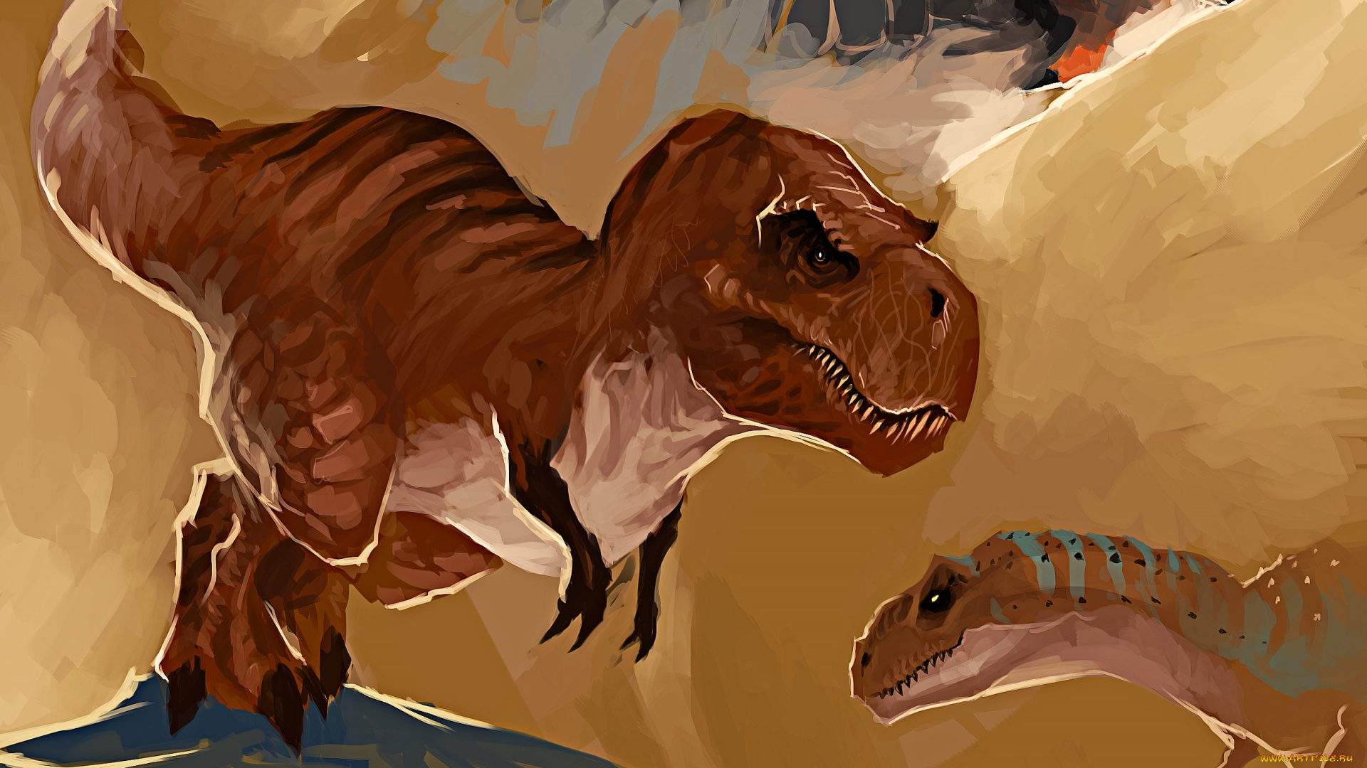 рисованные, животные, , доисторические, динозавры