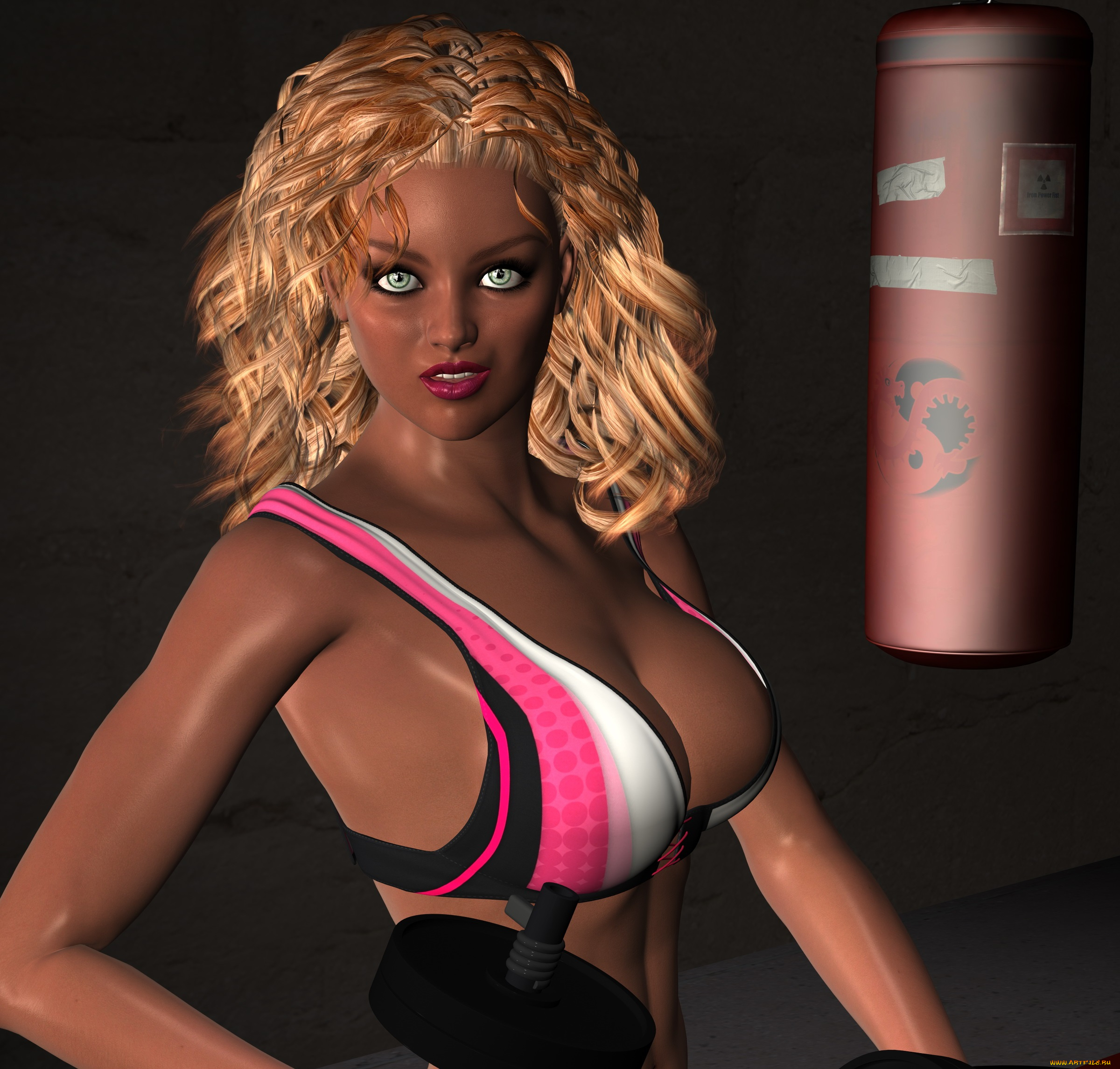 3д, графика, люди, , people, купальник, блондинка, взгляд, девушка