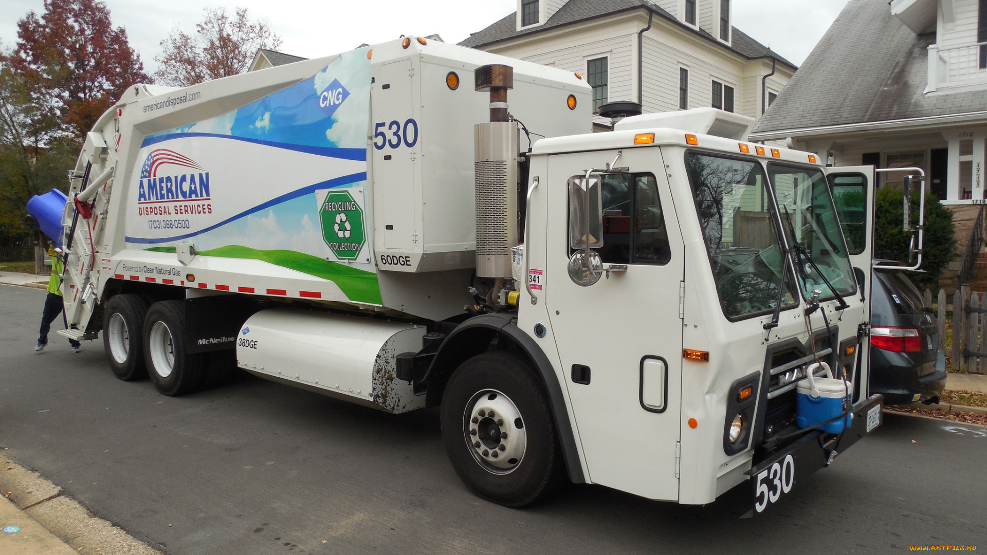автомобили, мусоровозы, мусорщик
