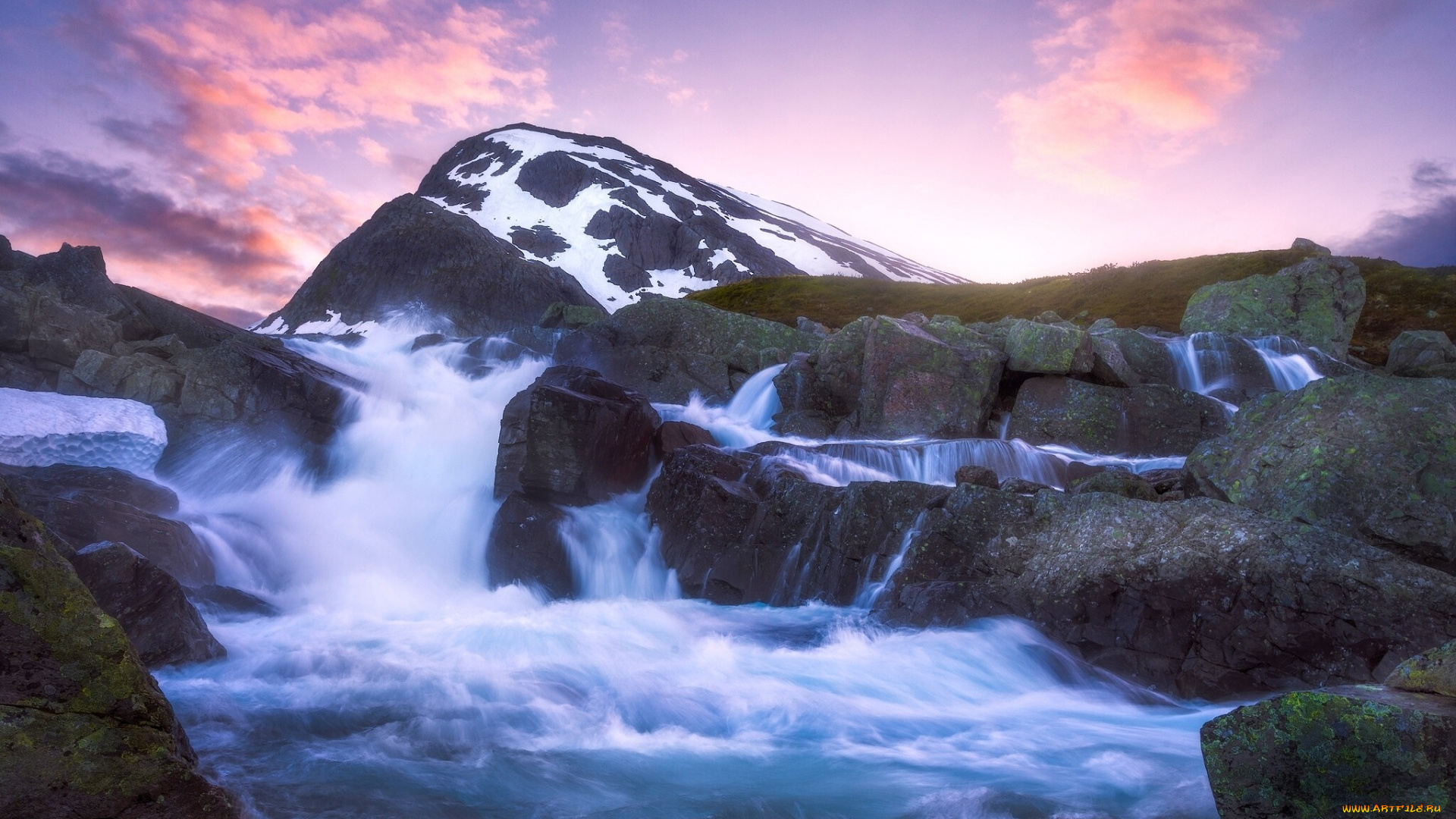 природа, водопады, каскад, река, норвегия, гора, ютунхеймен, norway, камни, jotunheimen