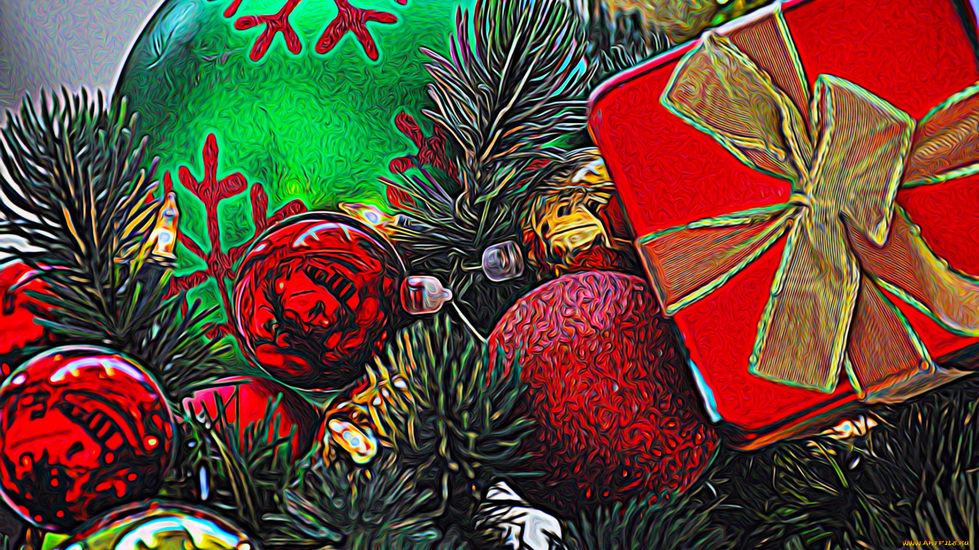 разное, компьютерный, дизайн, новый, год