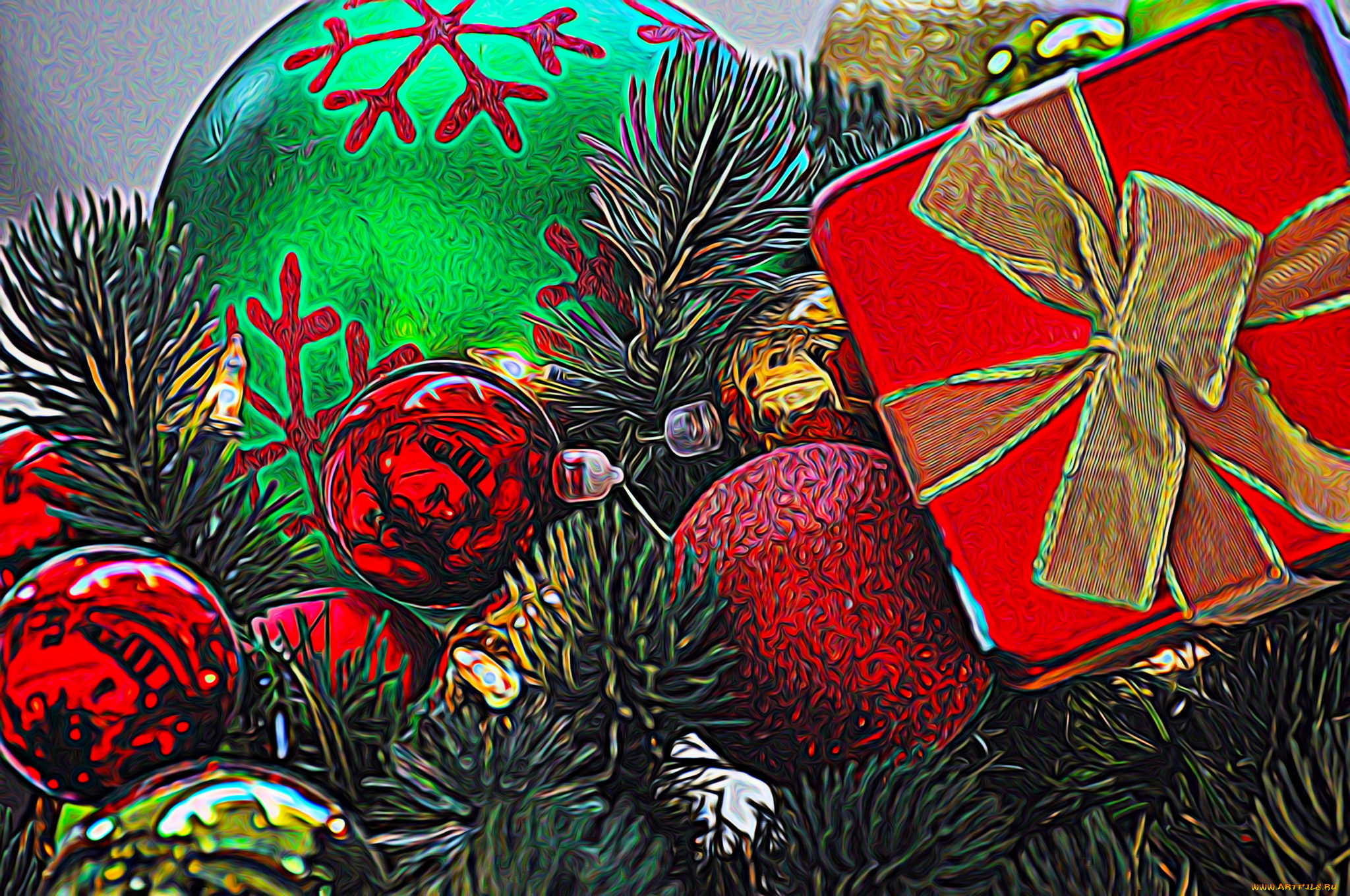 разное, компьютерный, дизайн, новый, год