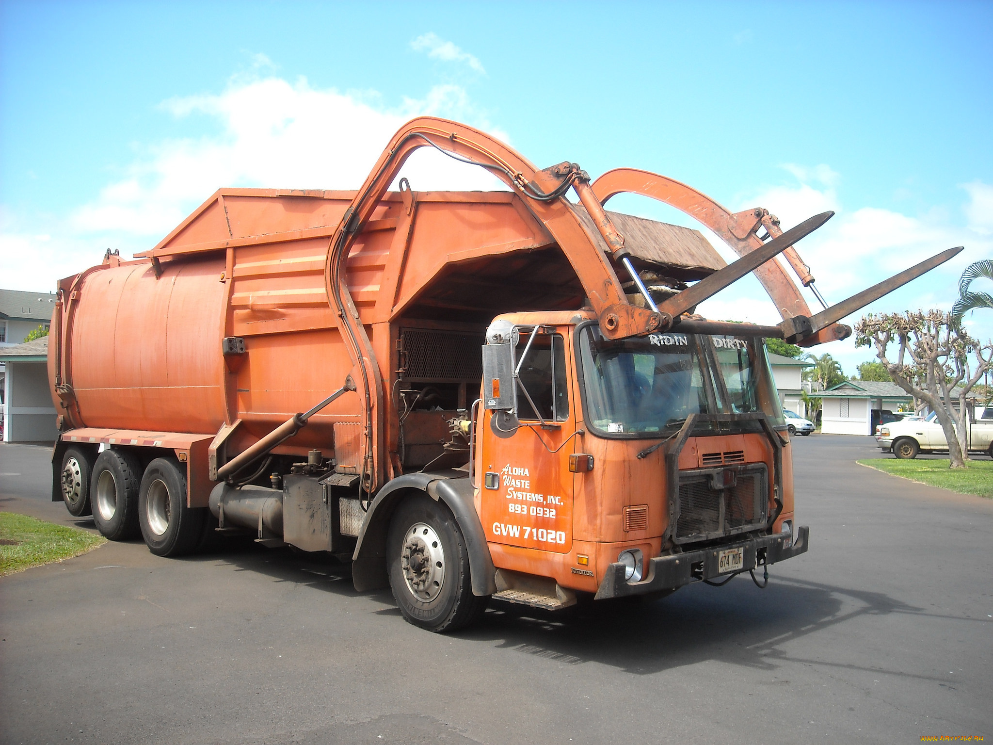 автомобили, мусоровозы, мусорщик