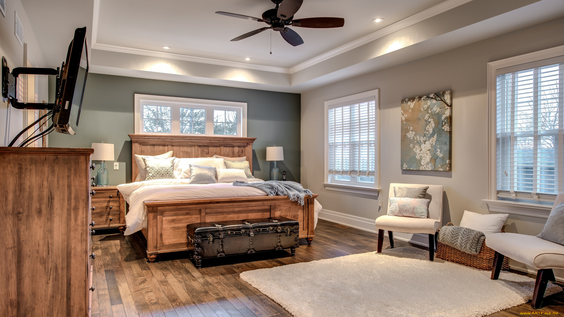 интерьер, спальня, комната, мебель