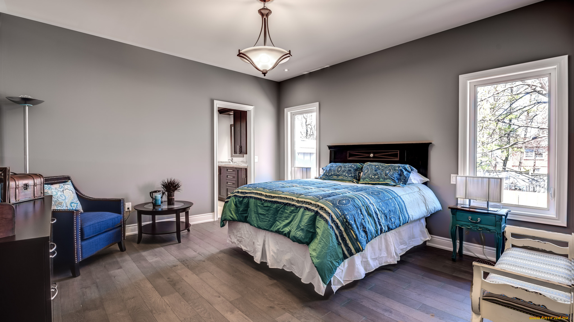 интерьер, спальня, комната, мебель