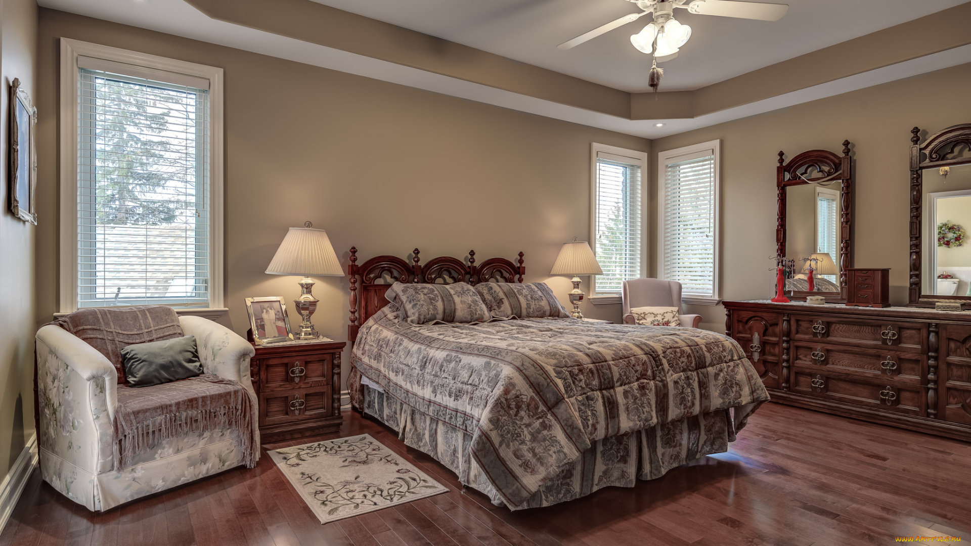 интерьер, спальня, комната, мебель