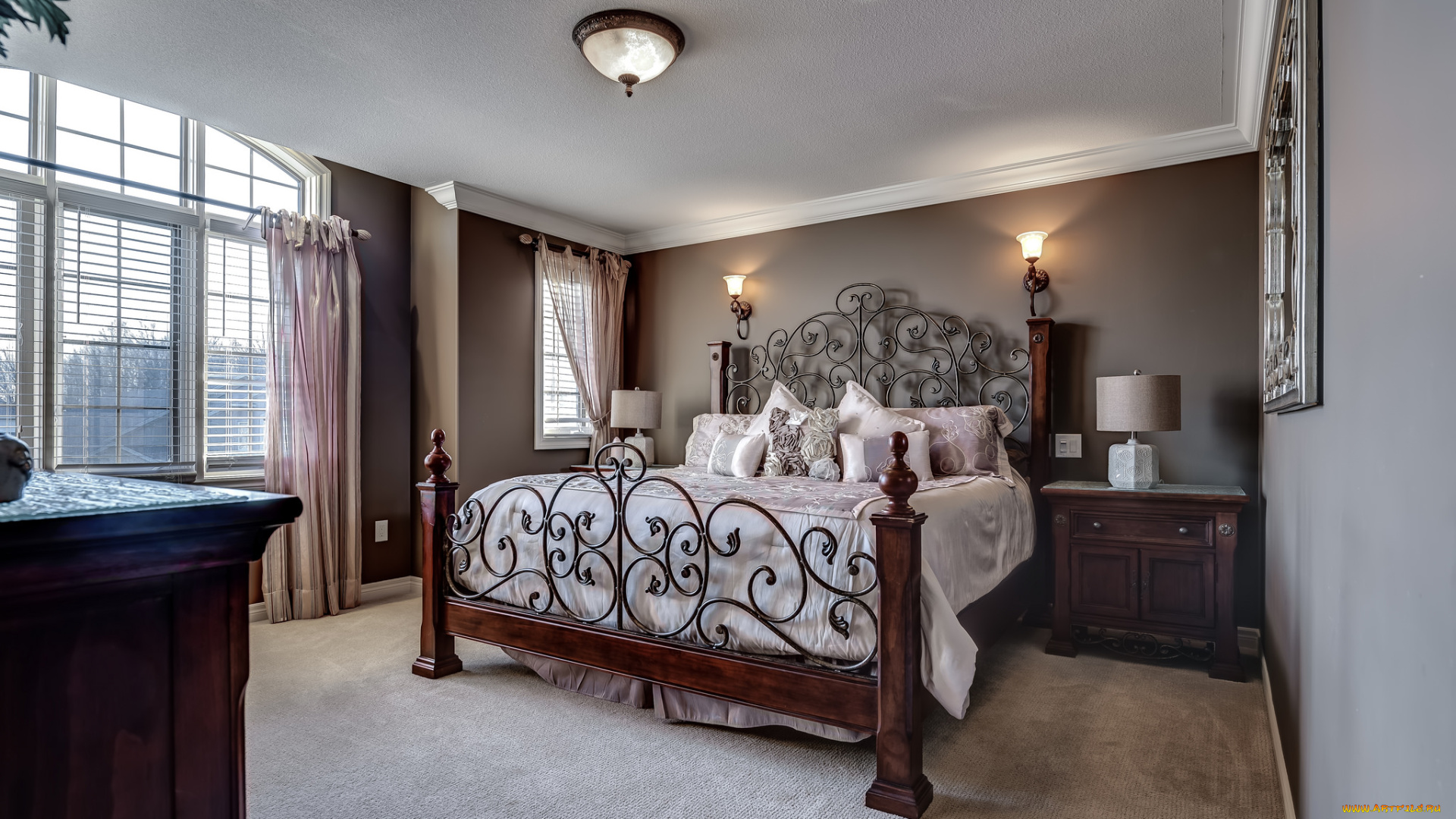 интерьер, спальня, мебель, комната