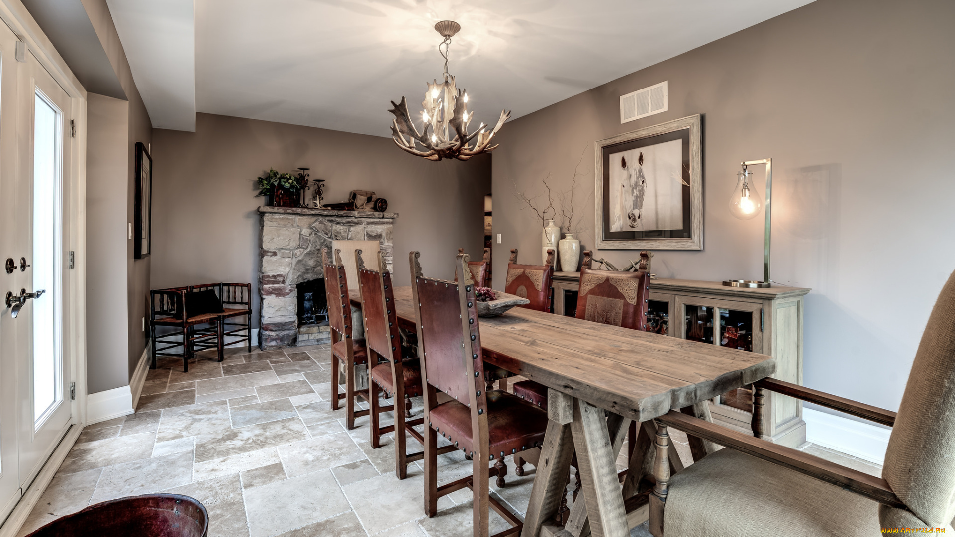 интерьер, столовая, комната, мебель