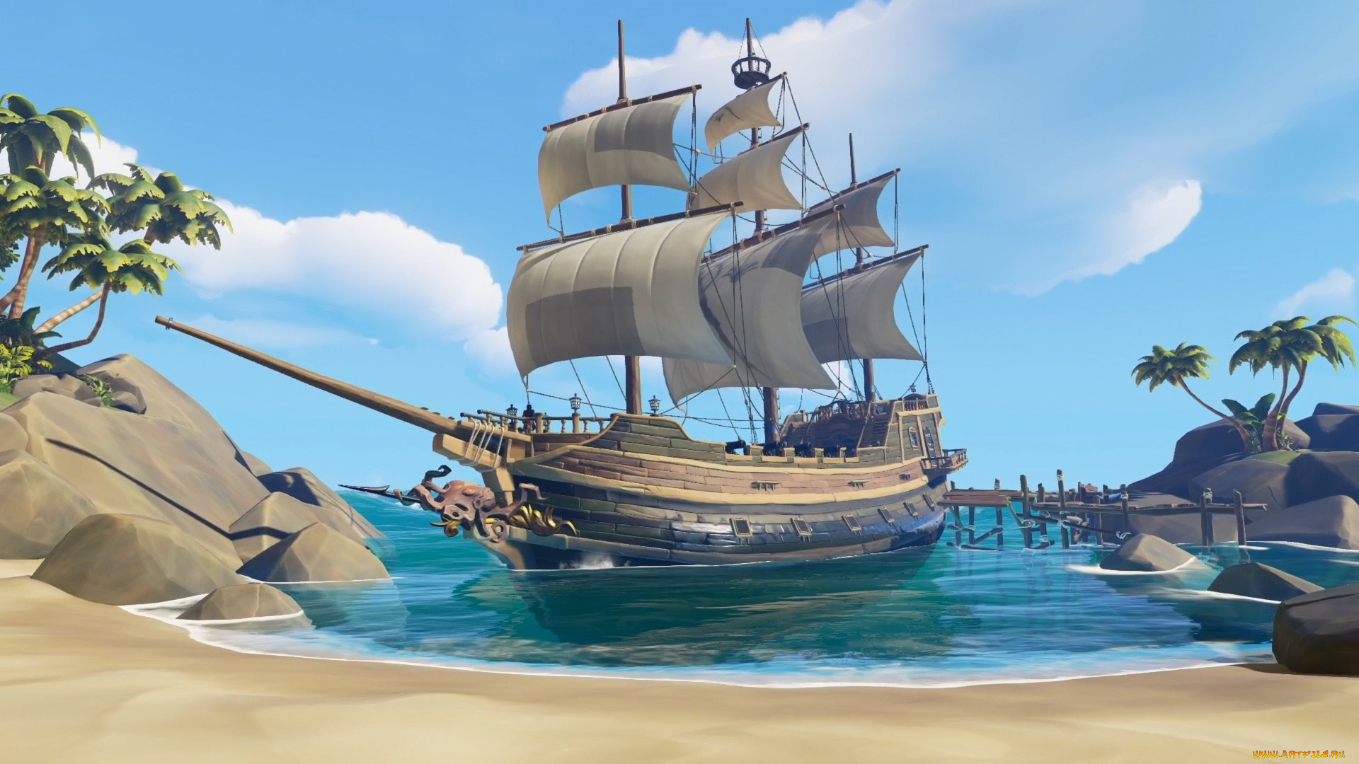 sea, of, thieves, видео, игры, парусник