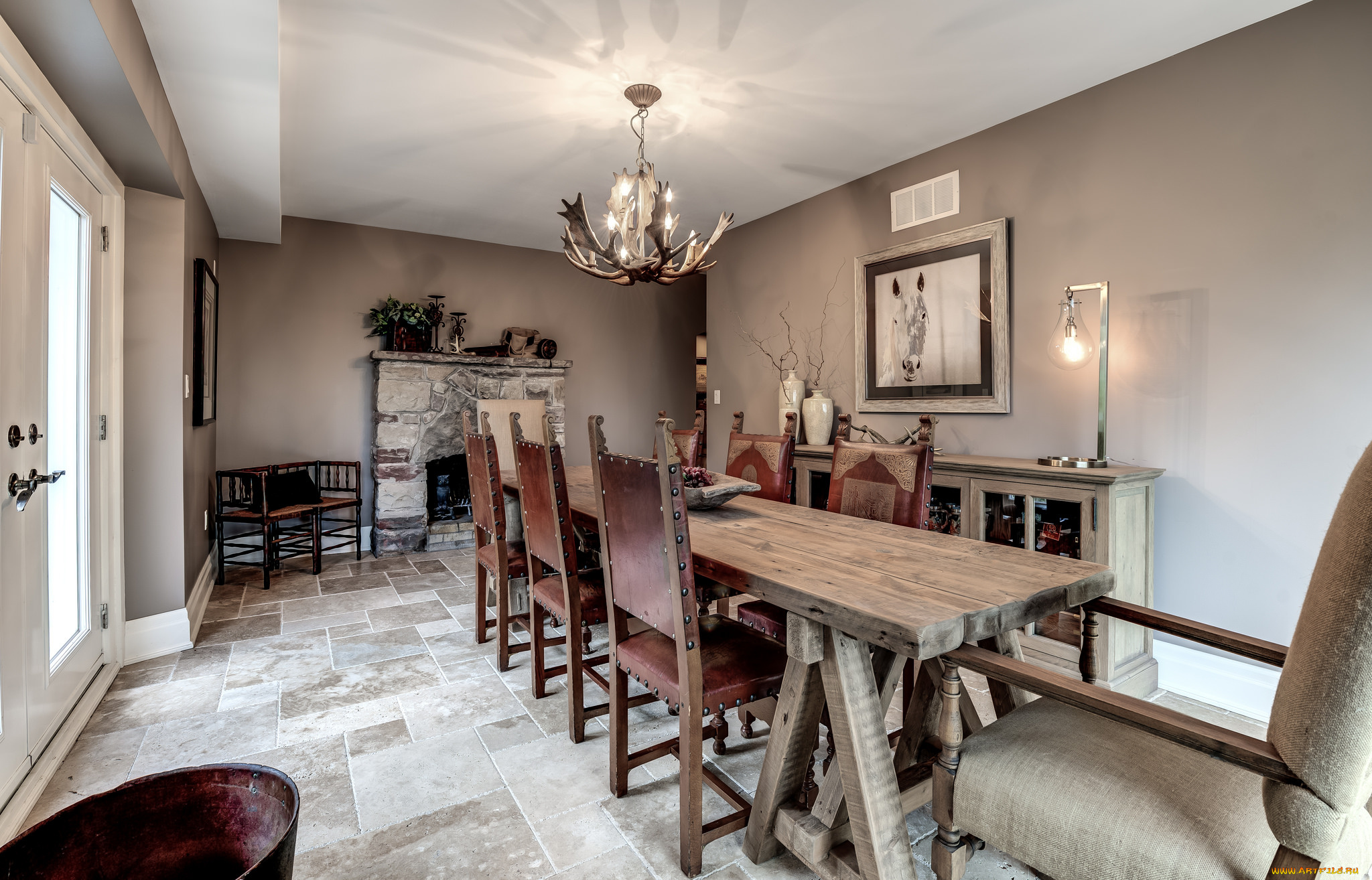 интерьер, столовая, комната, мебель