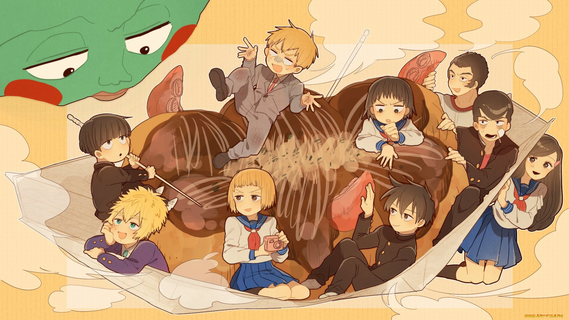 аниме, mob, psycho, 100, моб, психо, 100