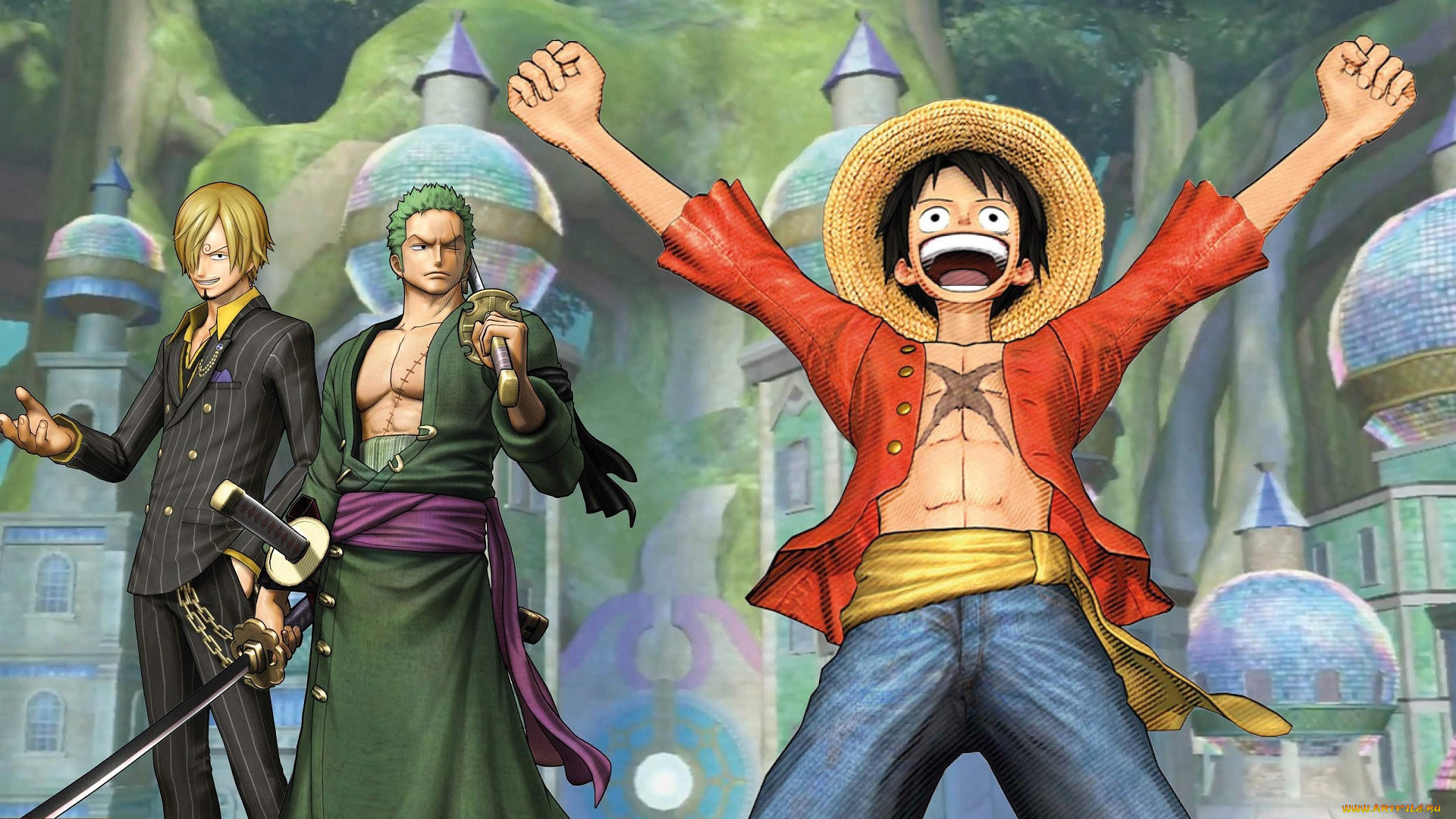 аниме, one, piece, burning, blood