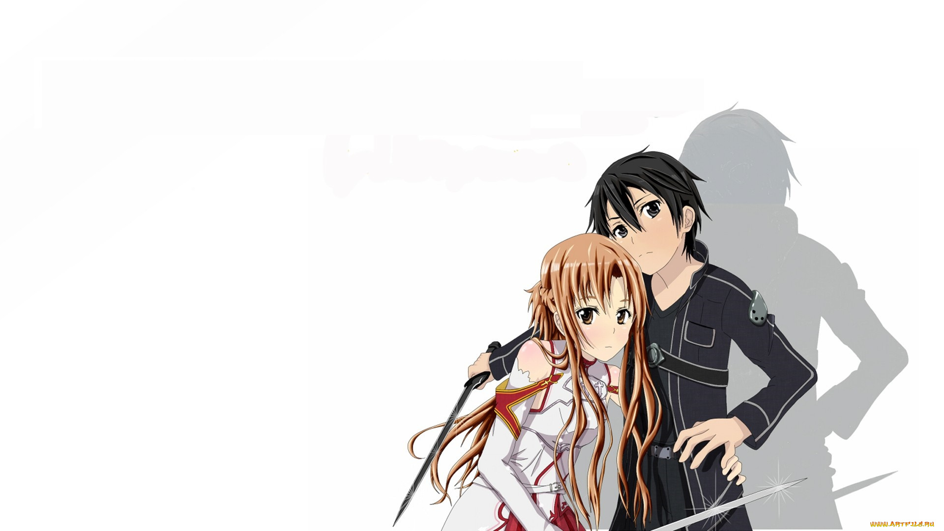 аниме, sword, art, online, девушка, взгляд, фон