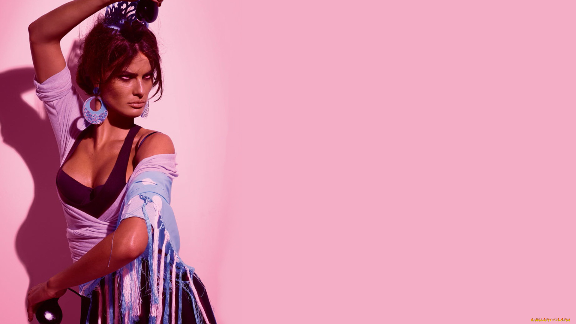 девушки, isabeli, fontana, фламенко, испанка, кастаньеты, танец, модель, изабели, фонтана