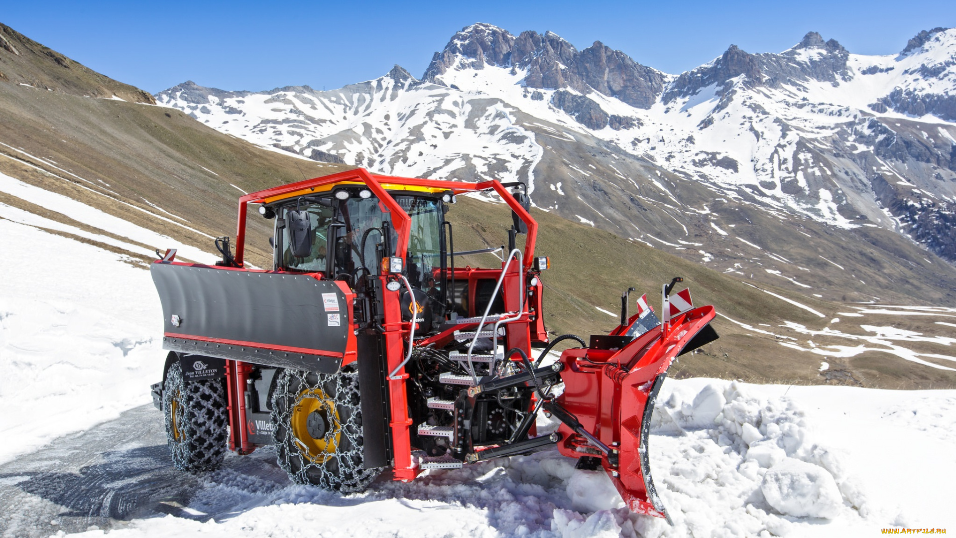 техника, снегоуборочная, техника, снег, горы