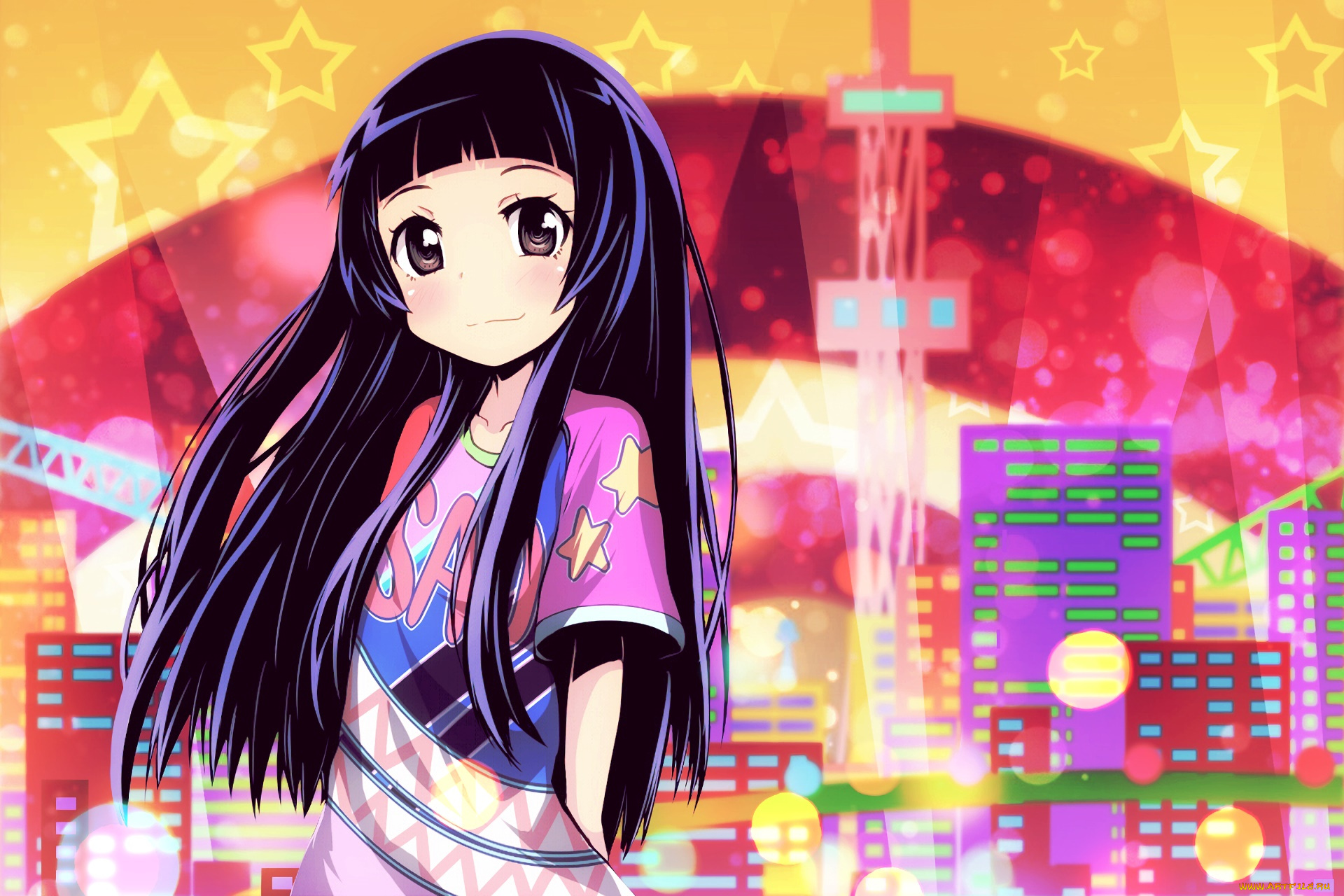 аниме, sword, art, online, девушка, взгляд, фон