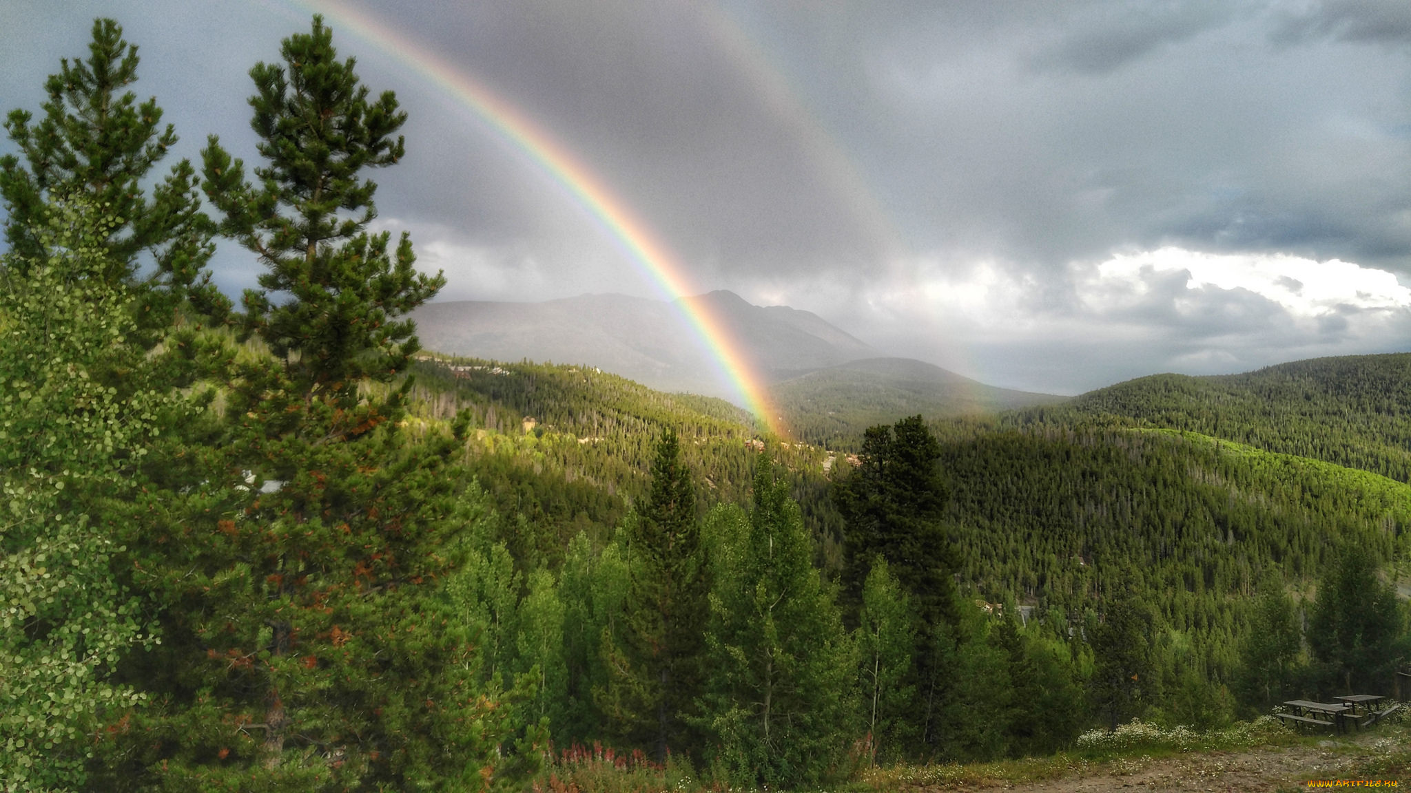 природа, радуга, простор
