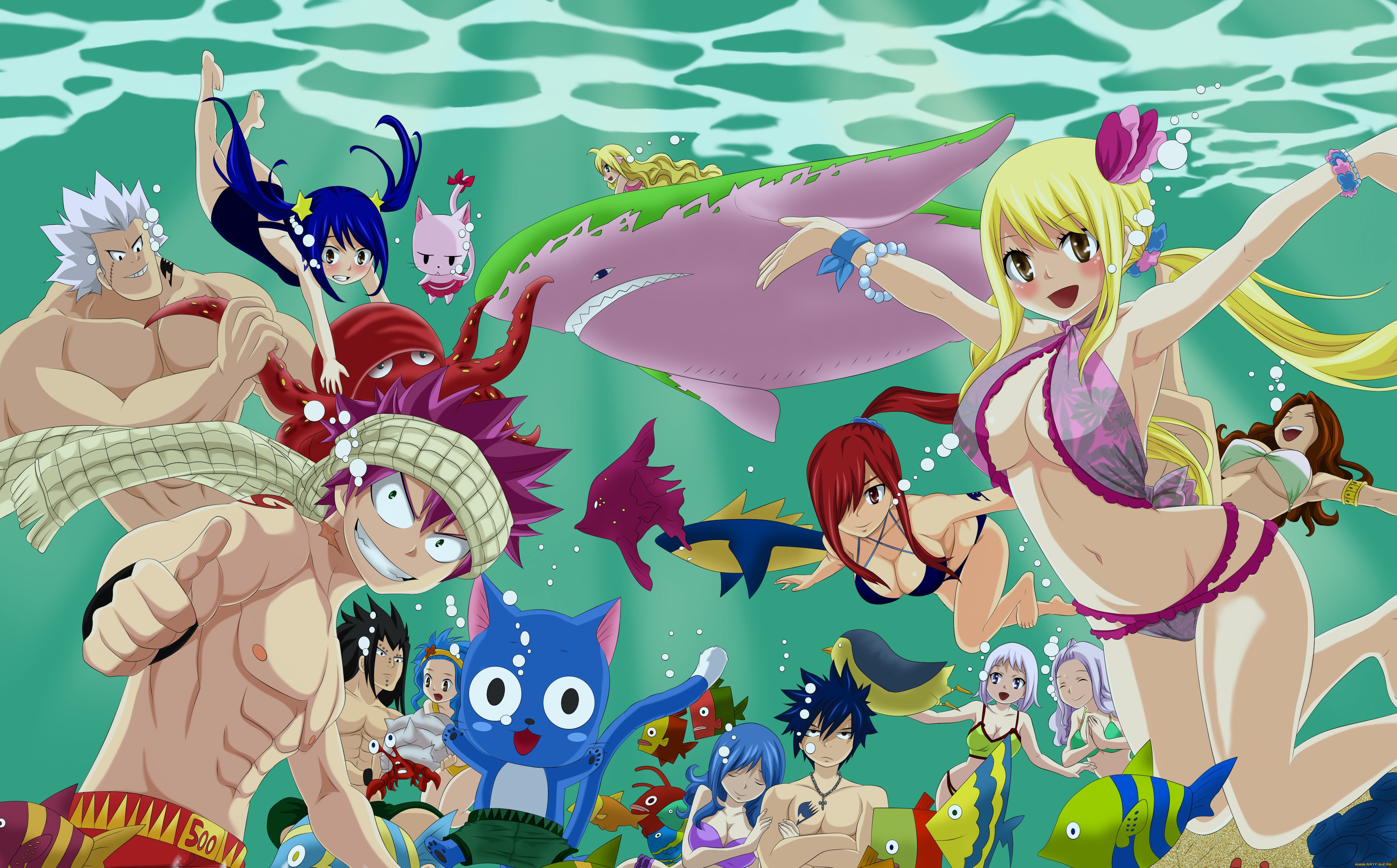 аниме, fairy, tail, mariablueneko