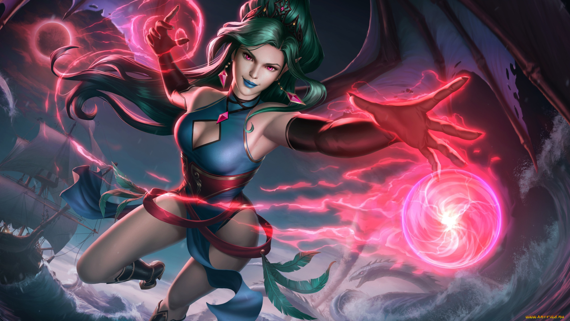 3д, графика, фантазия, , fantasy, фон, взгляд, девушка