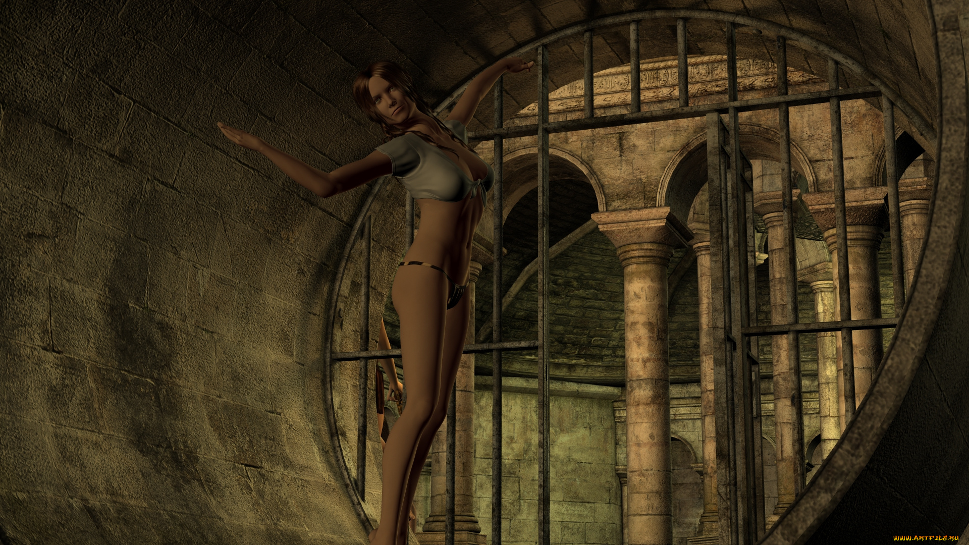 3д, графика, фантазия, , fantasy, фон, взгляд, девушка