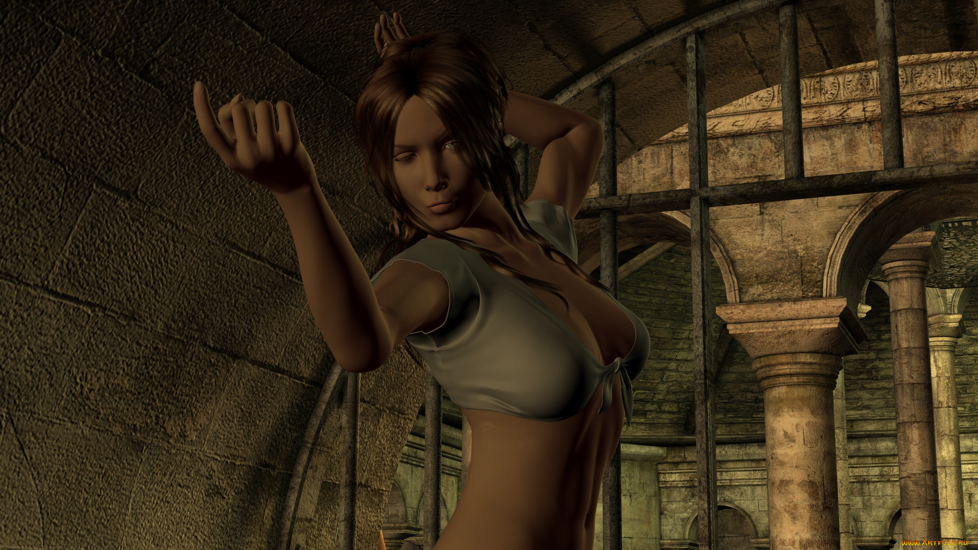 3д, графика, фантазия, , fantasy, фон, взгляд, девушка