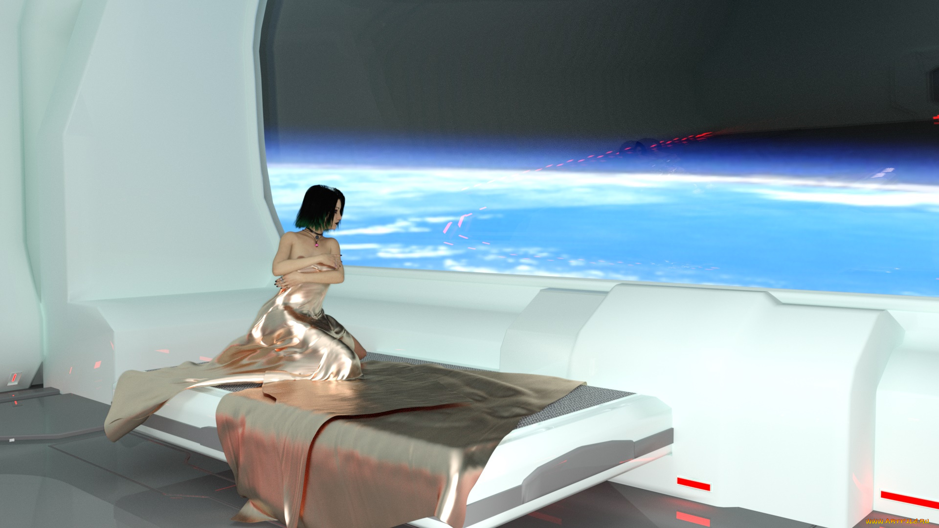 3д, графика, фантазия, , fantasy, фон, взгляд, девушка