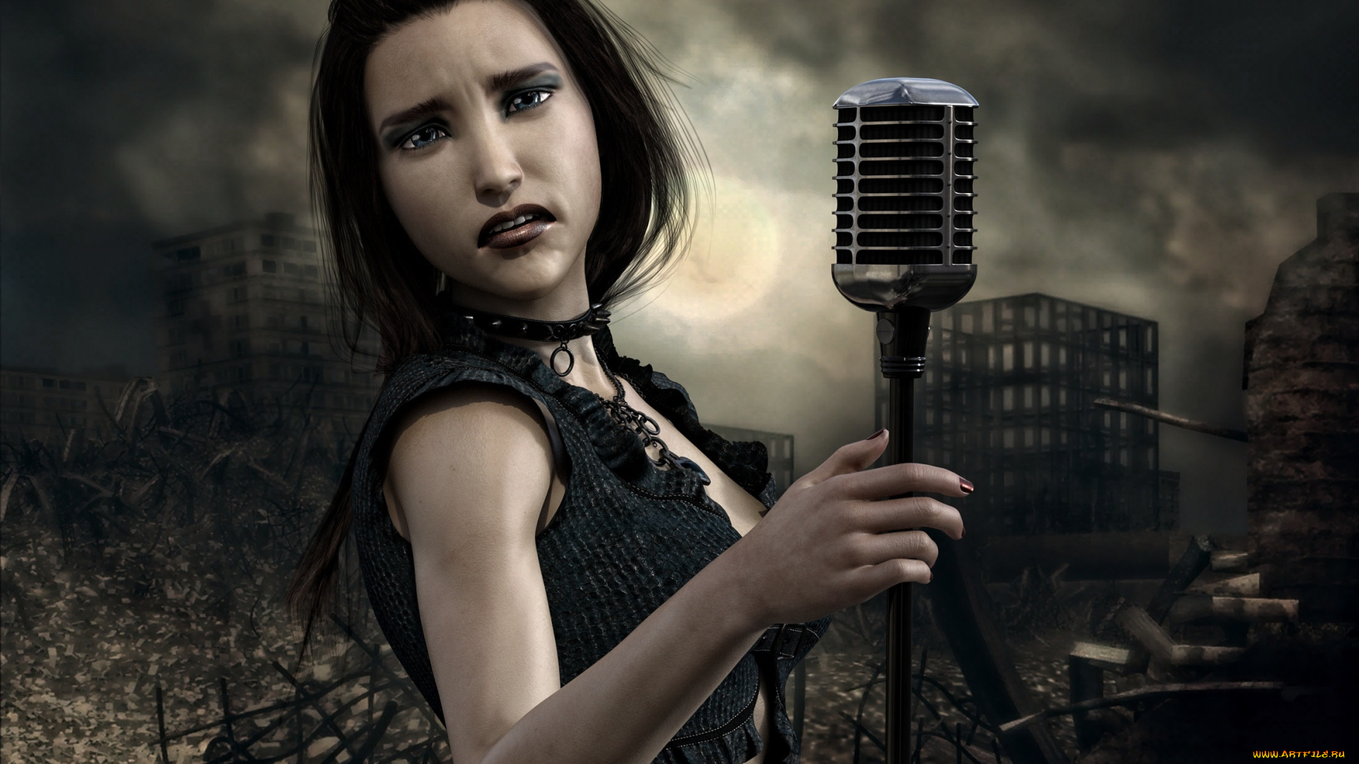 3д, графика, фантазия, , fantasy, взгляд, девушка, фон