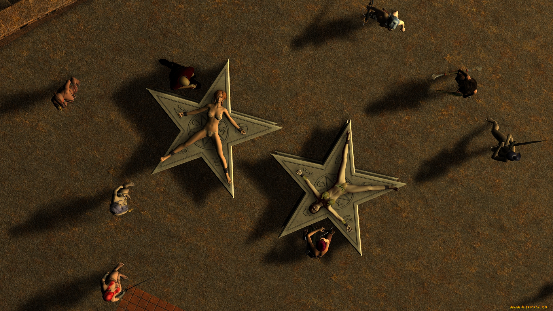 3д, графика, фантазия, , fantasy, взгляд, девушки, фон