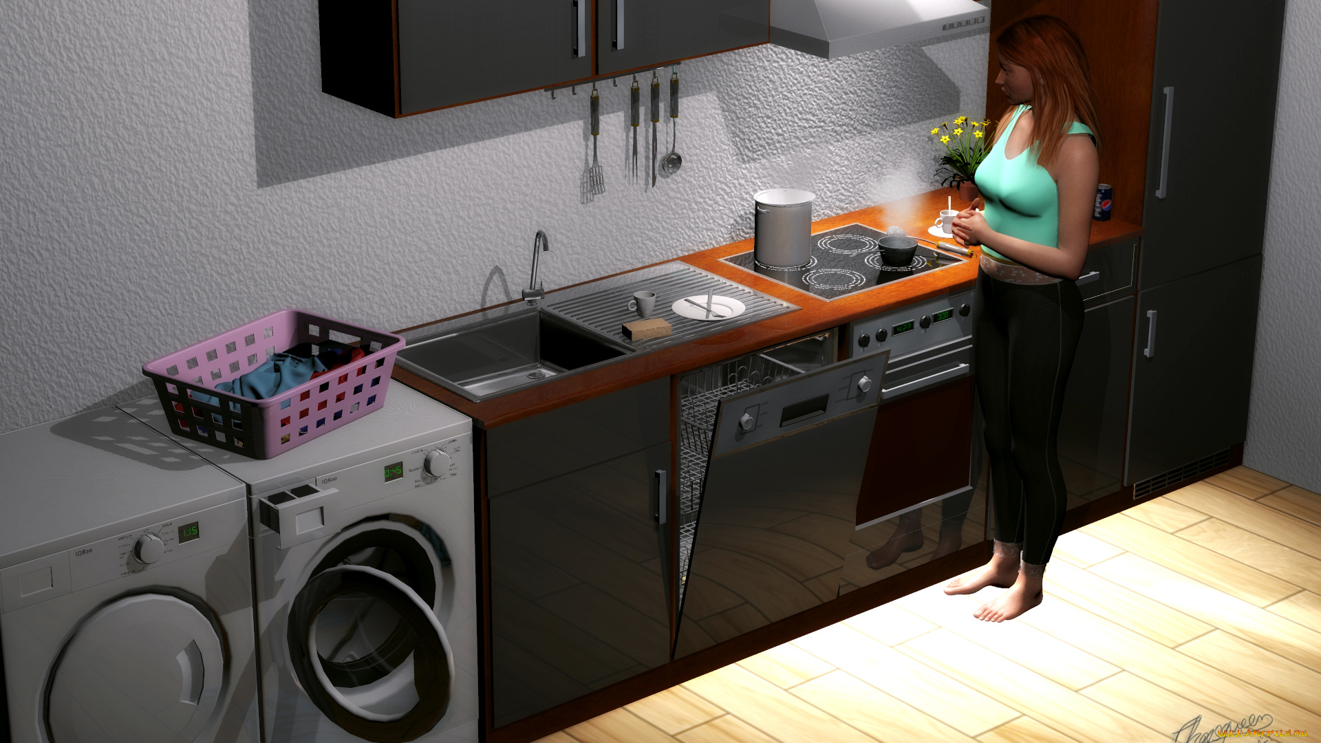 3д, графика, люди, , people, фон, взгляд, девушка