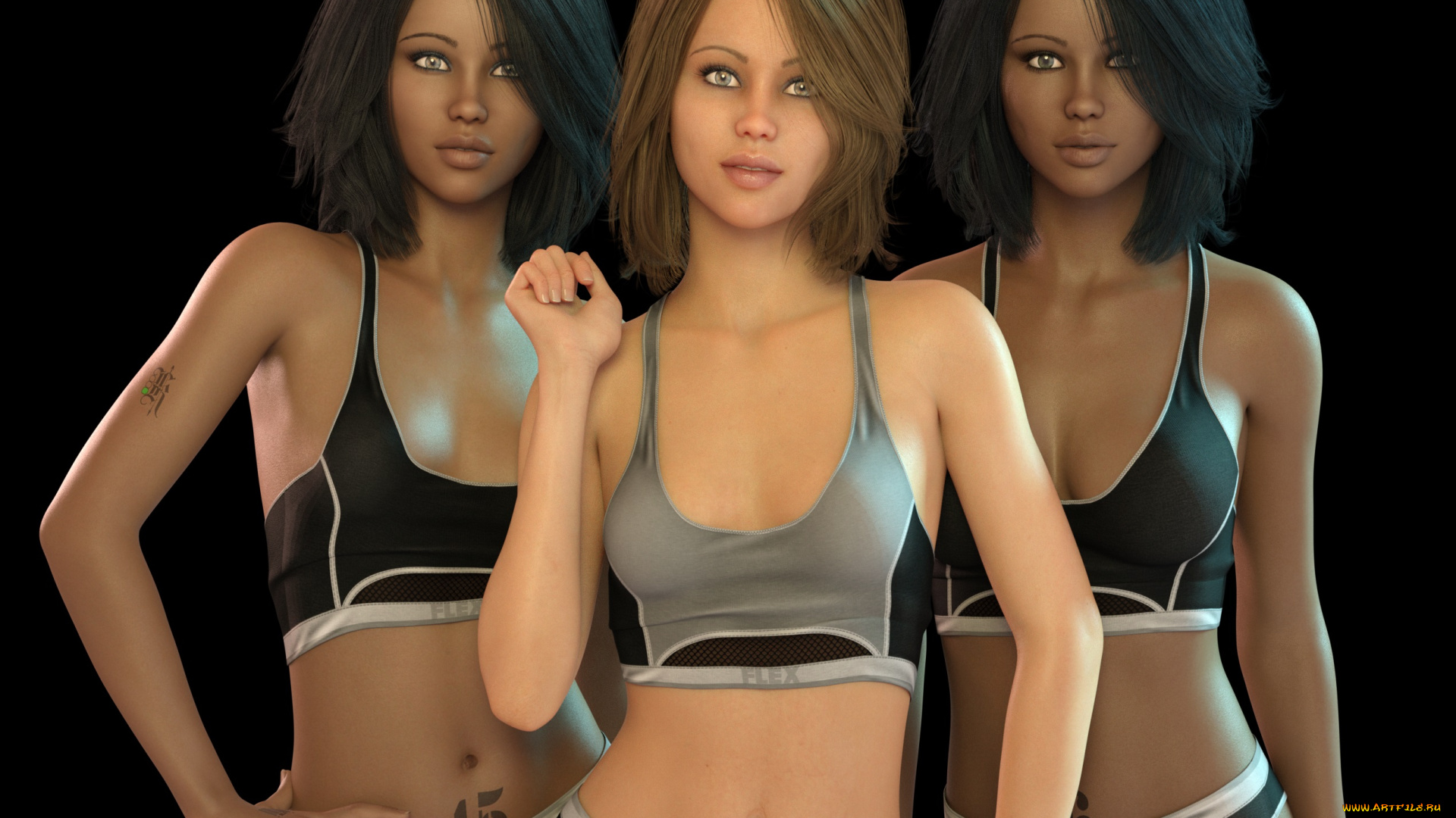 3д, графика, люди, , people, фон, взгляд, девушки