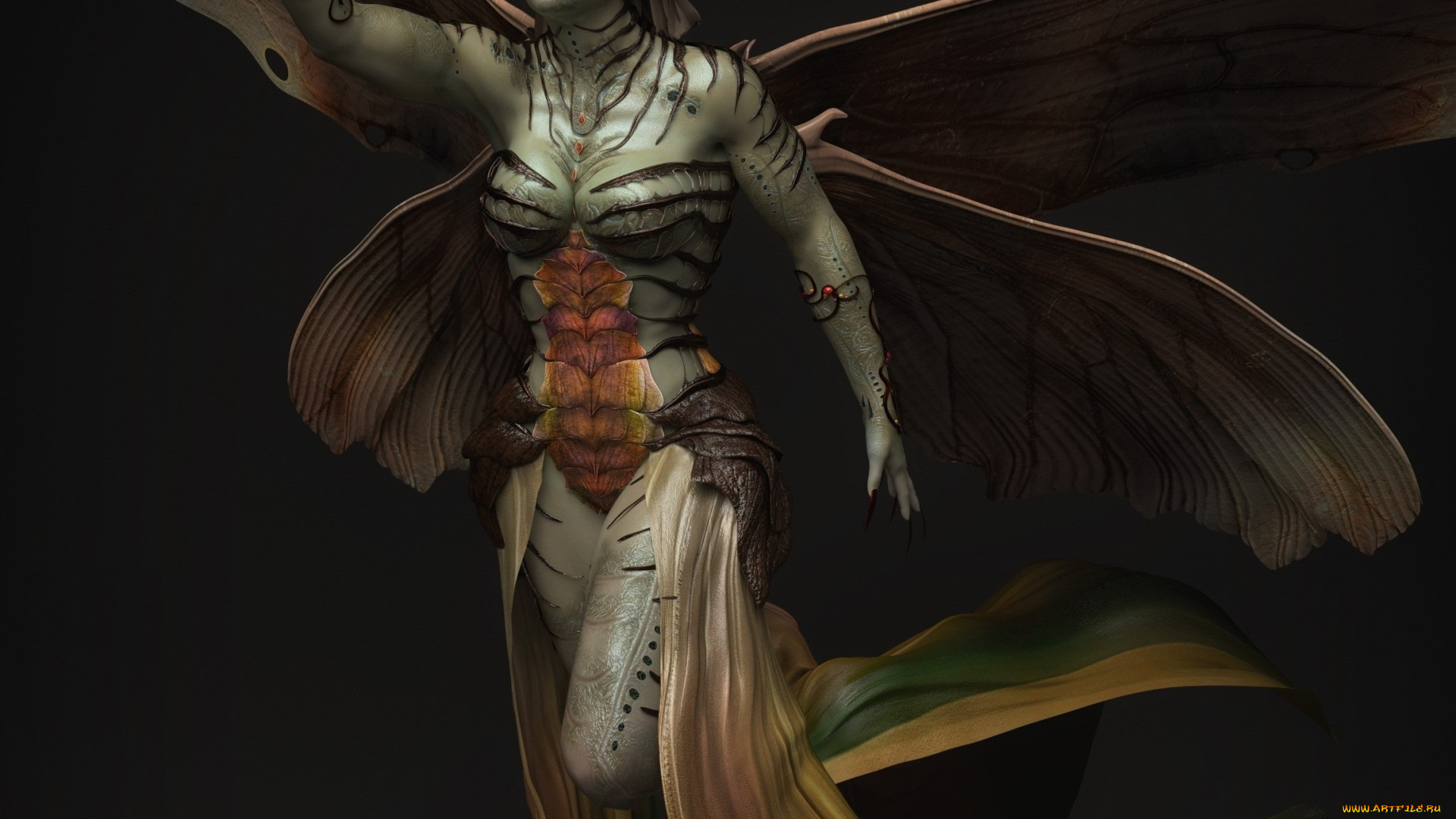 3д, графика, существа, , creatures, взгляд, девушка, фон