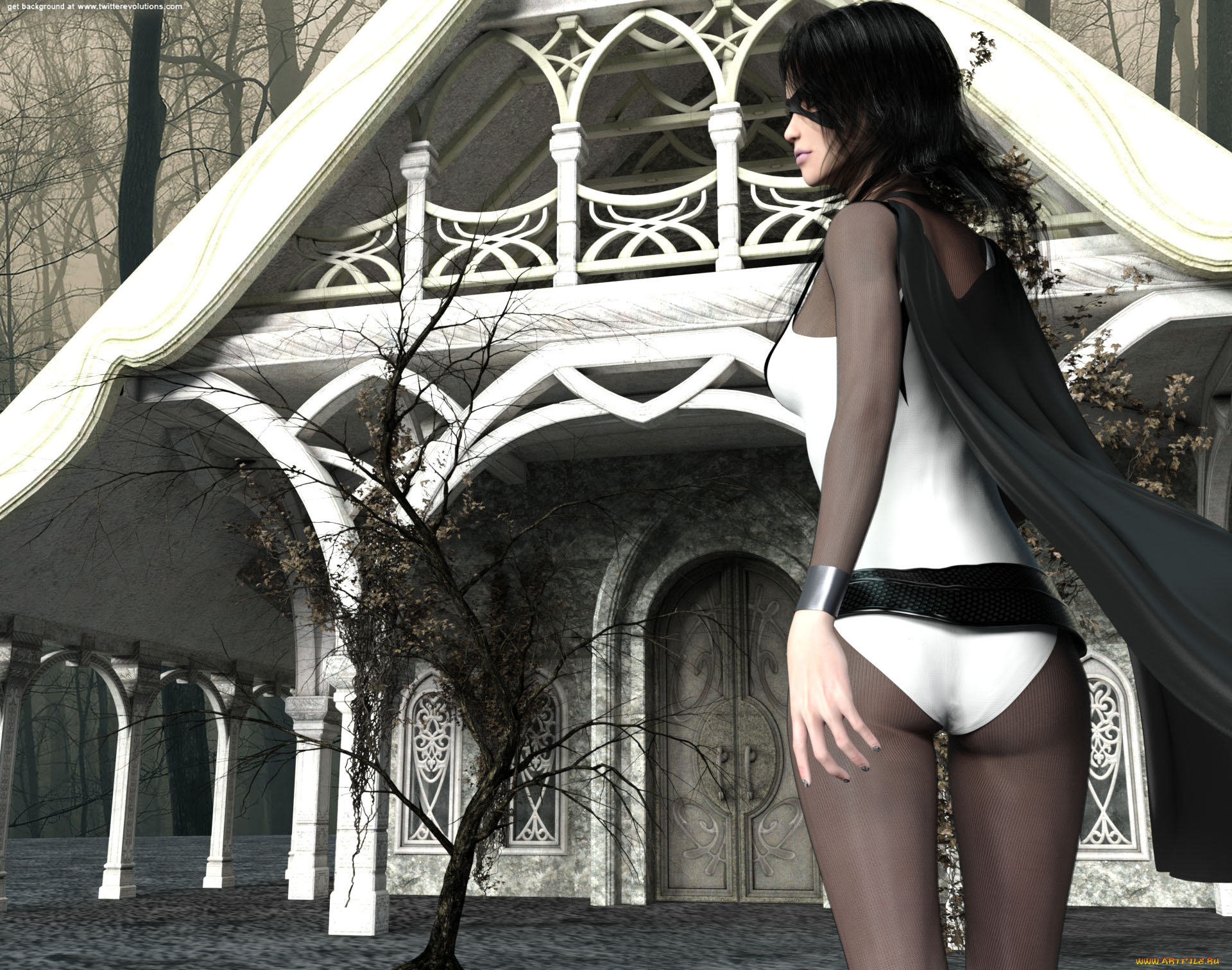 3д, графика, фантазия, , fantasy, фон, взгляд, девушка