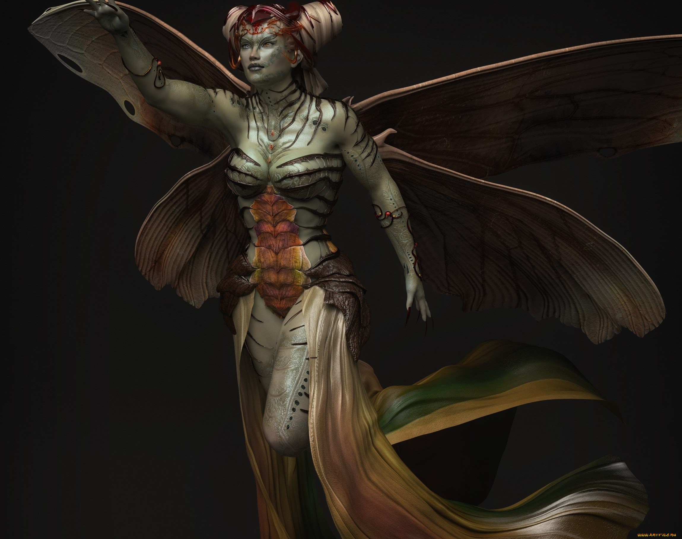 3д, графика, существа, , creatures, взгляд, девушка, фон