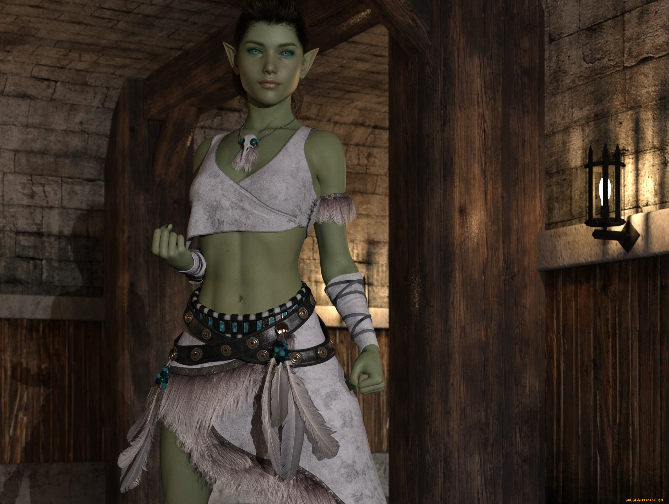 3д, графика, эльфы, , elves, взгляд, фон, эльфийка